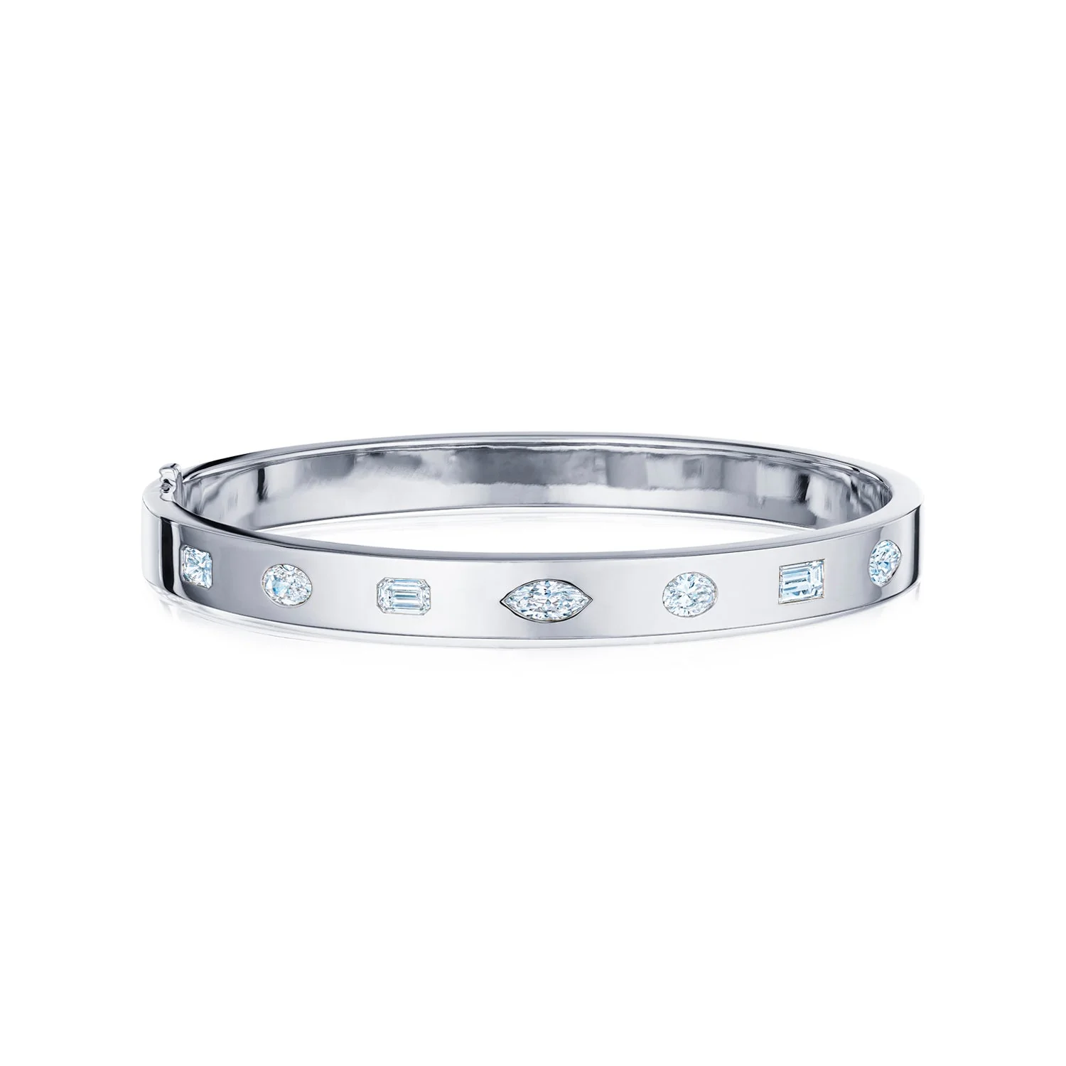 Bangle with Mixed Shape Diamonds