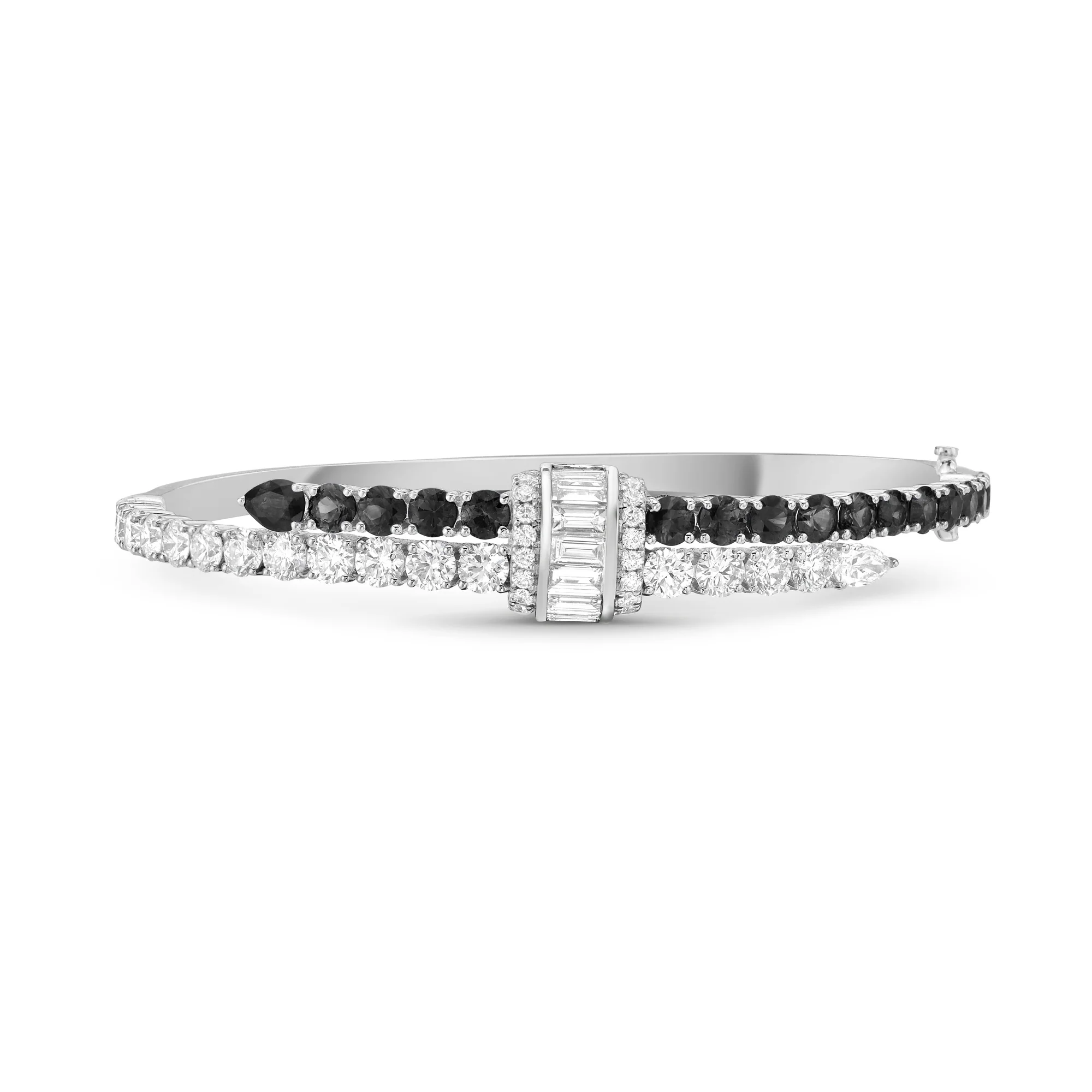 Black and White Diamond Signature Pull Bangle