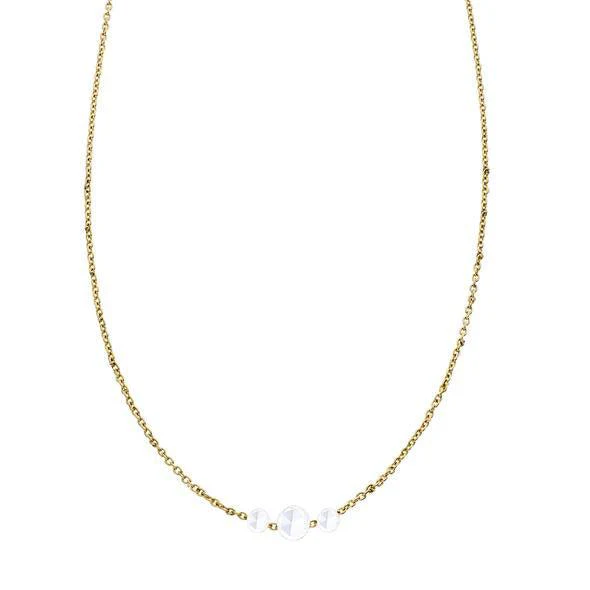 Cien 3 Stone Rose Cut Diamond Necklace