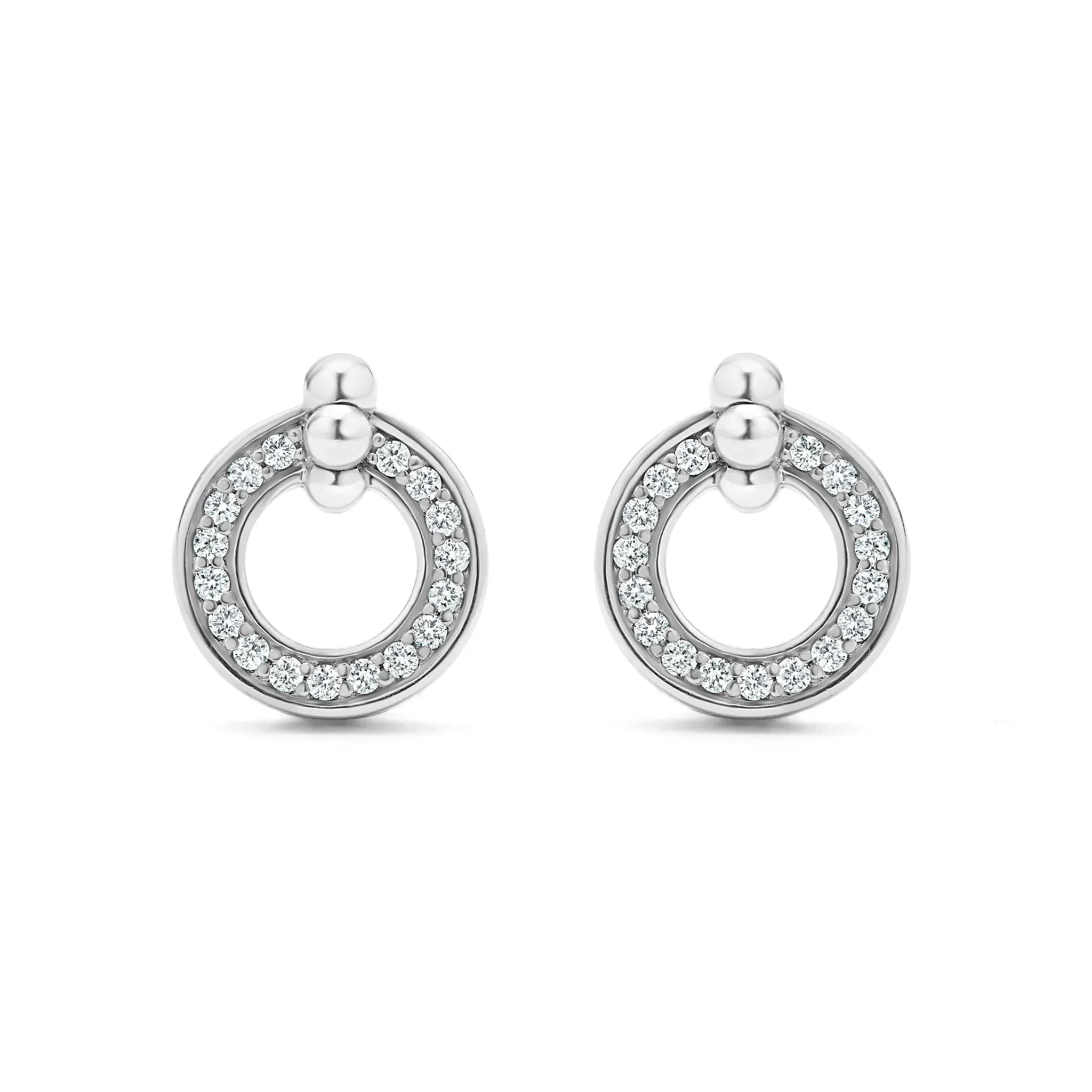Circle Diamond Stud Earrings