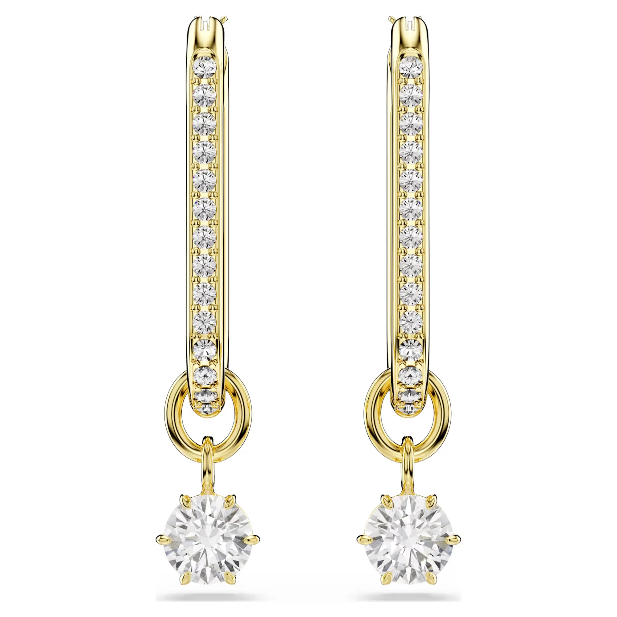 Constella Drop Earrings with Crystals and Zirconia, Gold-tone Plated