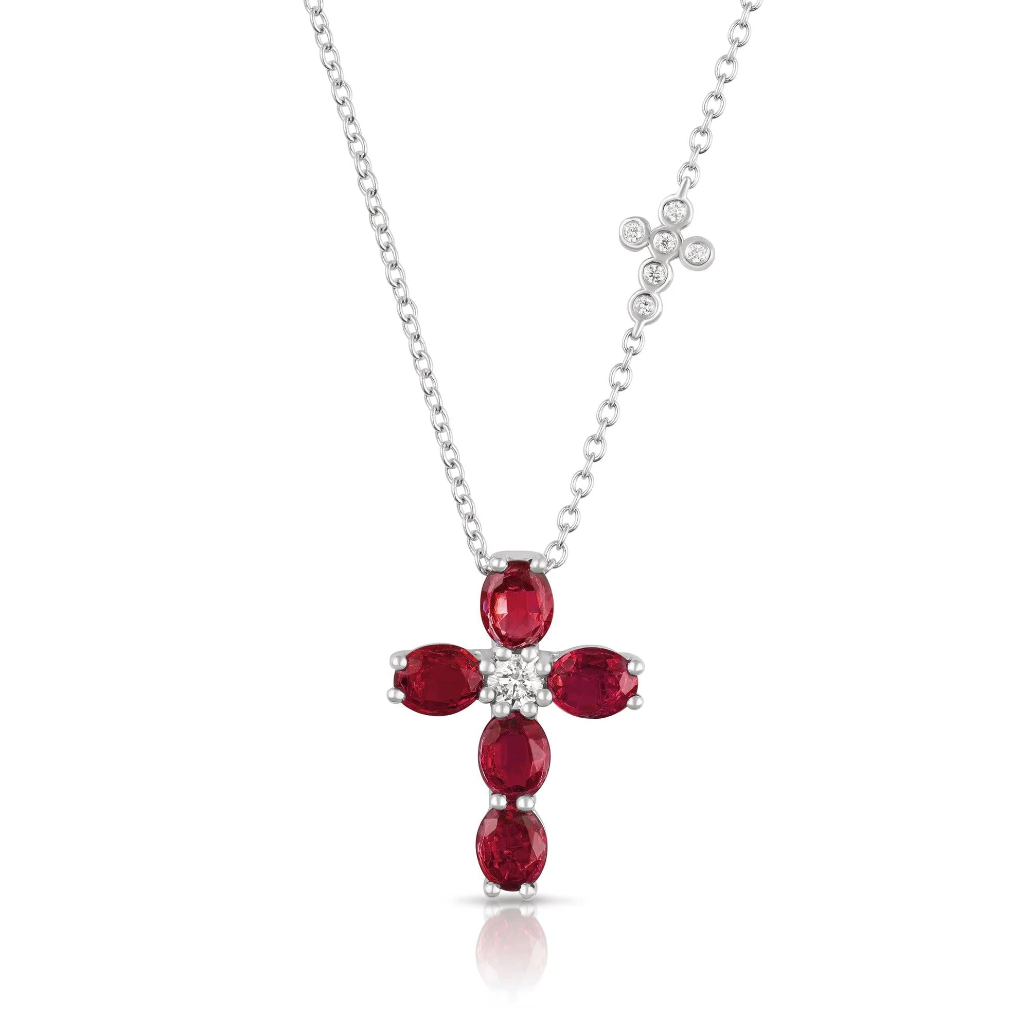 Ruby and Diamond Cross Pendant