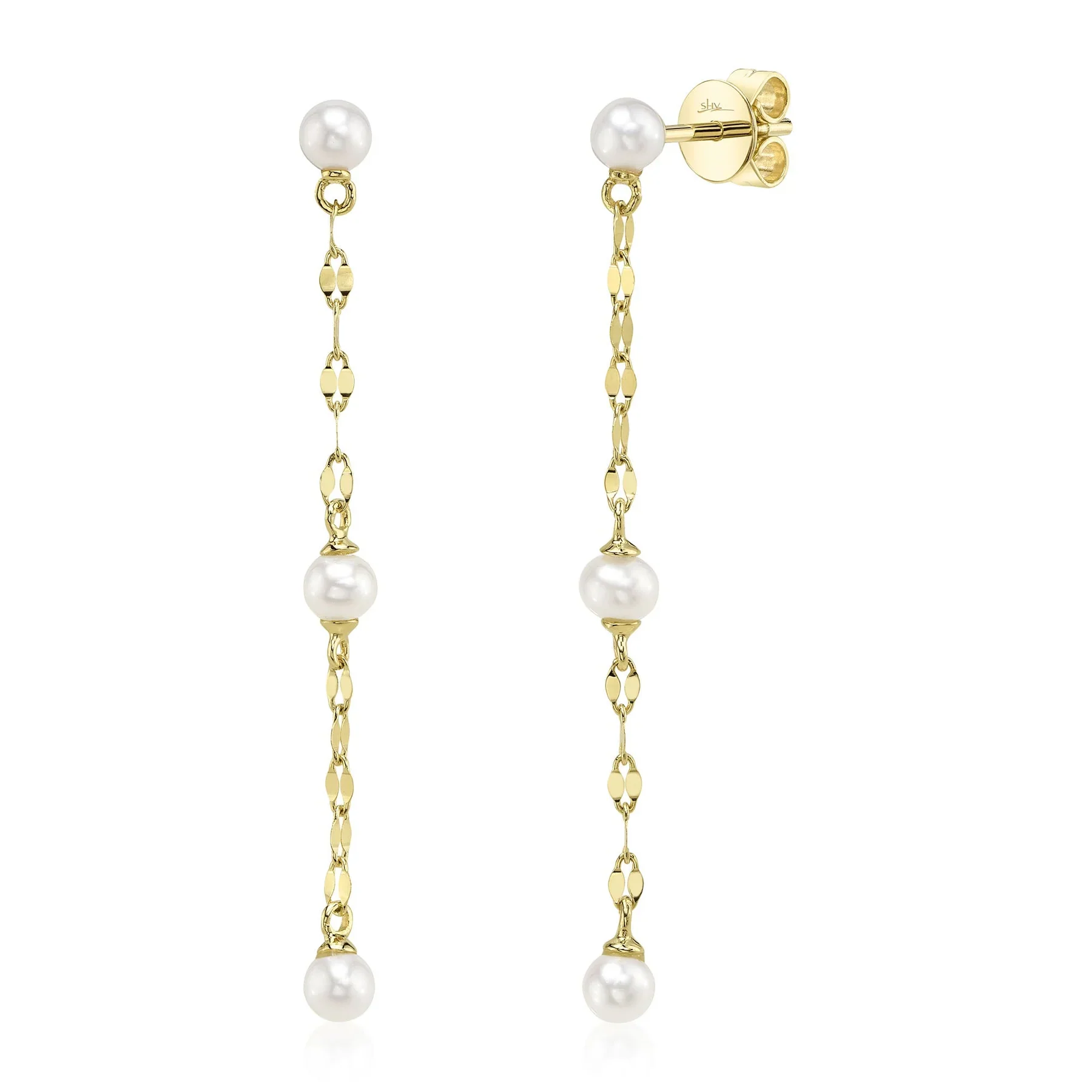 Cultured Pearl Sparkle Chain Earring