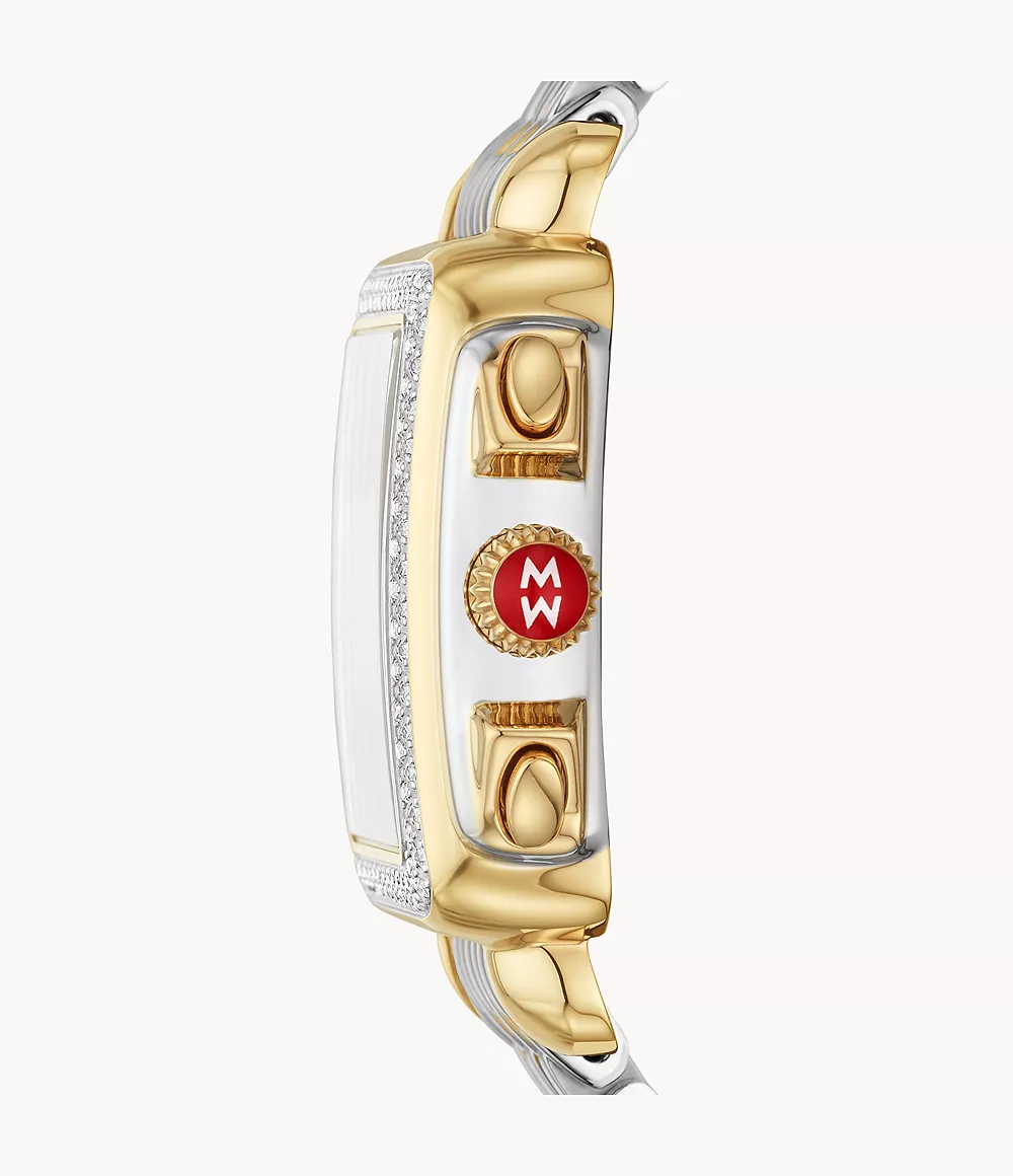 Deco High Shine Two-Tone 18k Gold Diamond Watch - Image 3
