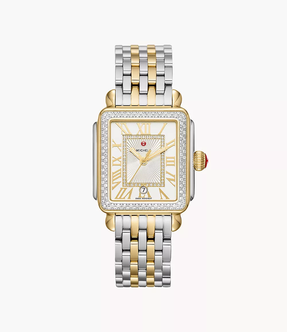 Deco Madison Two-Tone 18K Gold Diamond Dial Watch