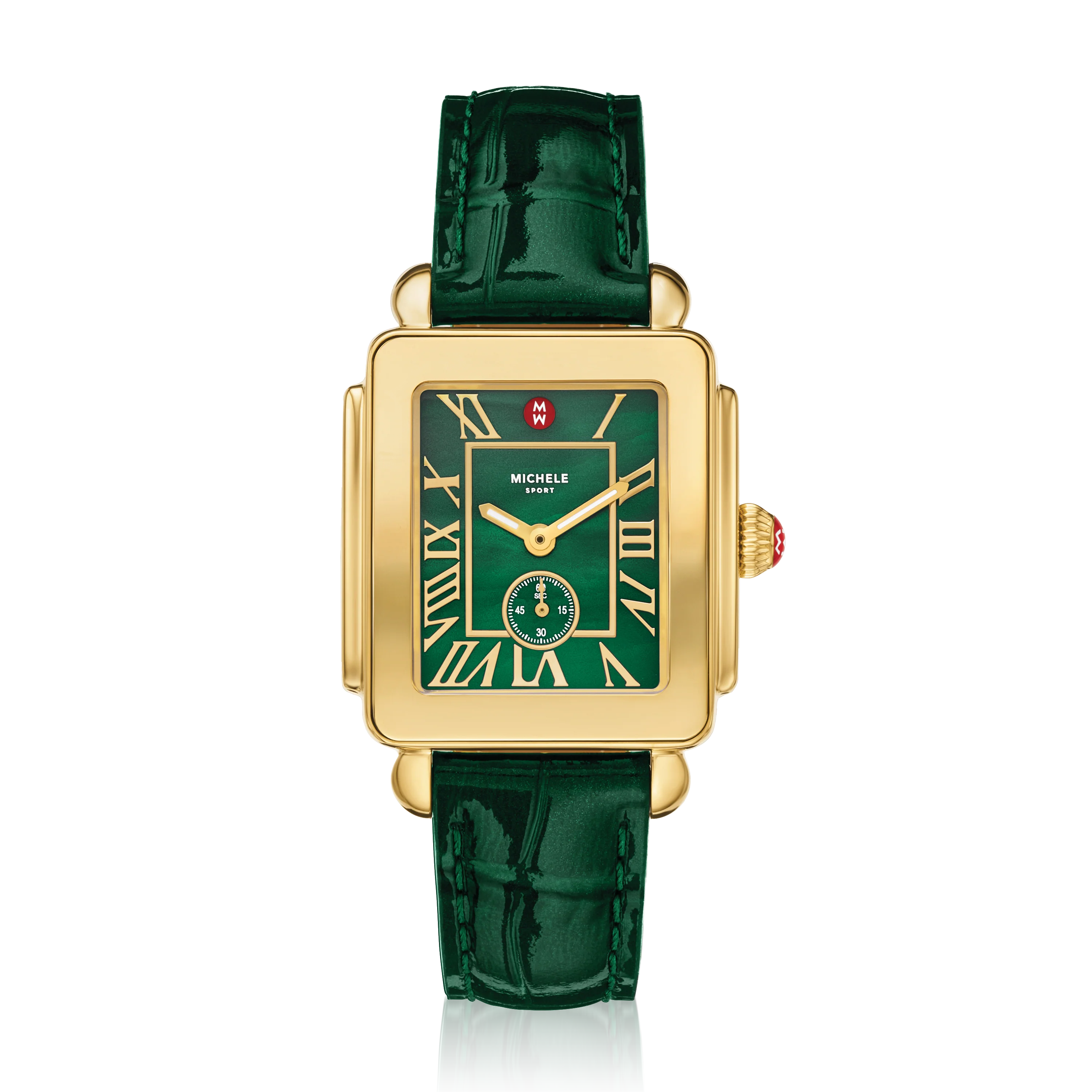 Deco Sport 18K Gold-Plated Lush Green Watch