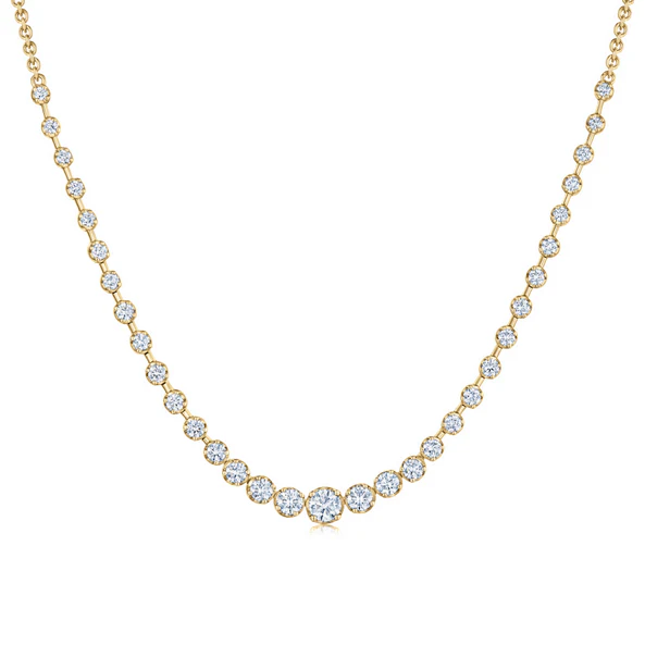 Demi-Line Necklace with Diamonds