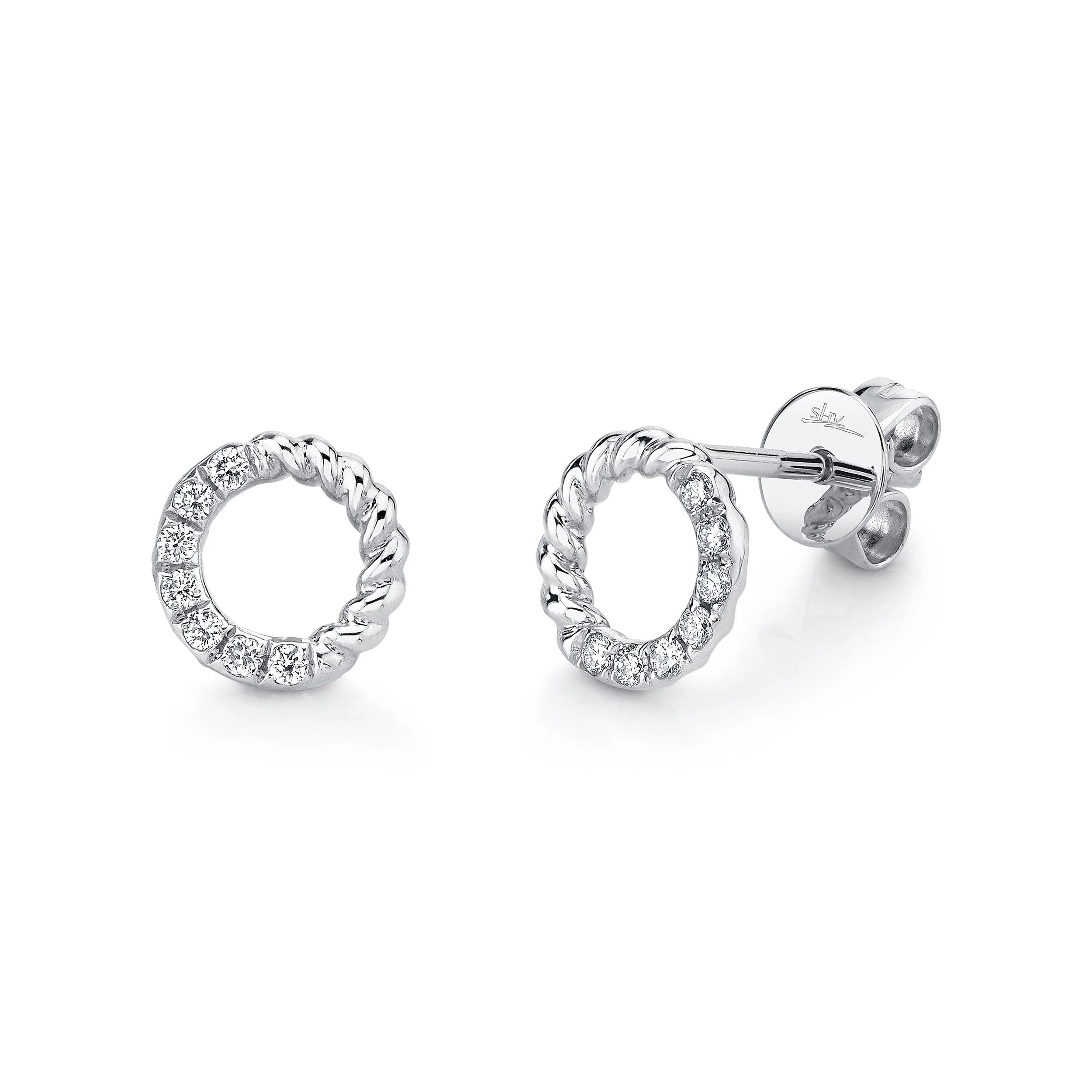 Diamond Circle Stud Earring