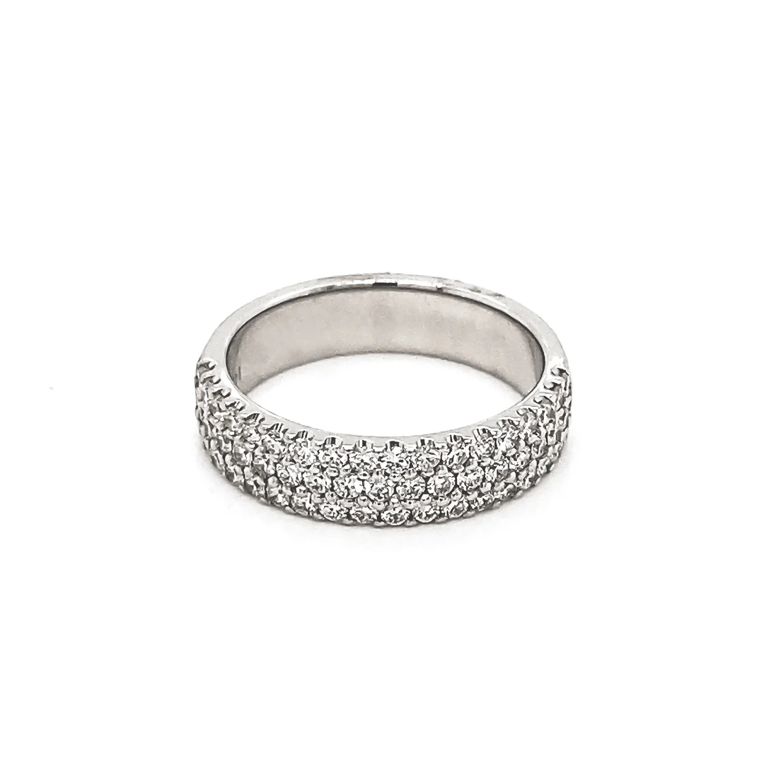 0.84ctw Diamond 3-Row Fashion Ring