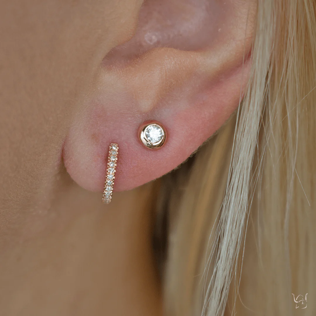0.07ctw Diamond Huggie Earring - Image 2