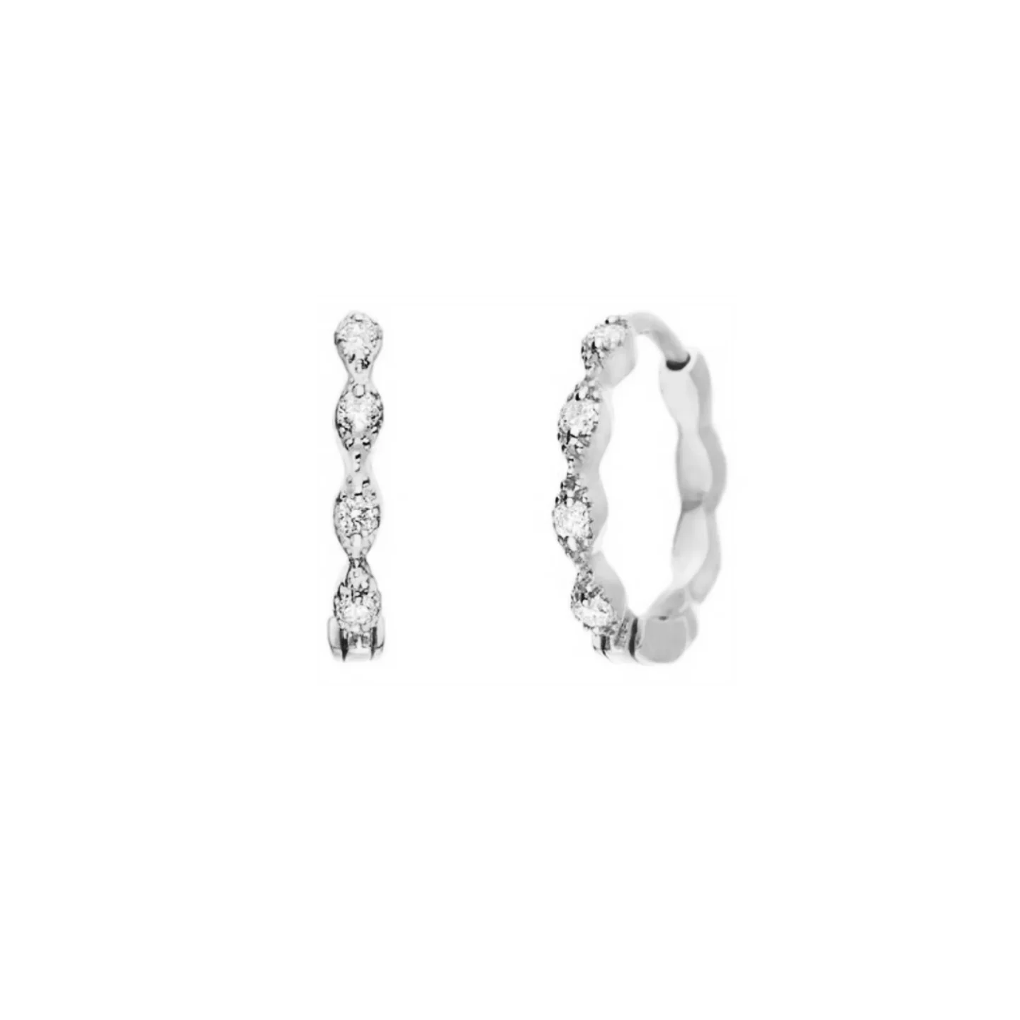 Eleanor White Gold Diamond Huggie Earrings