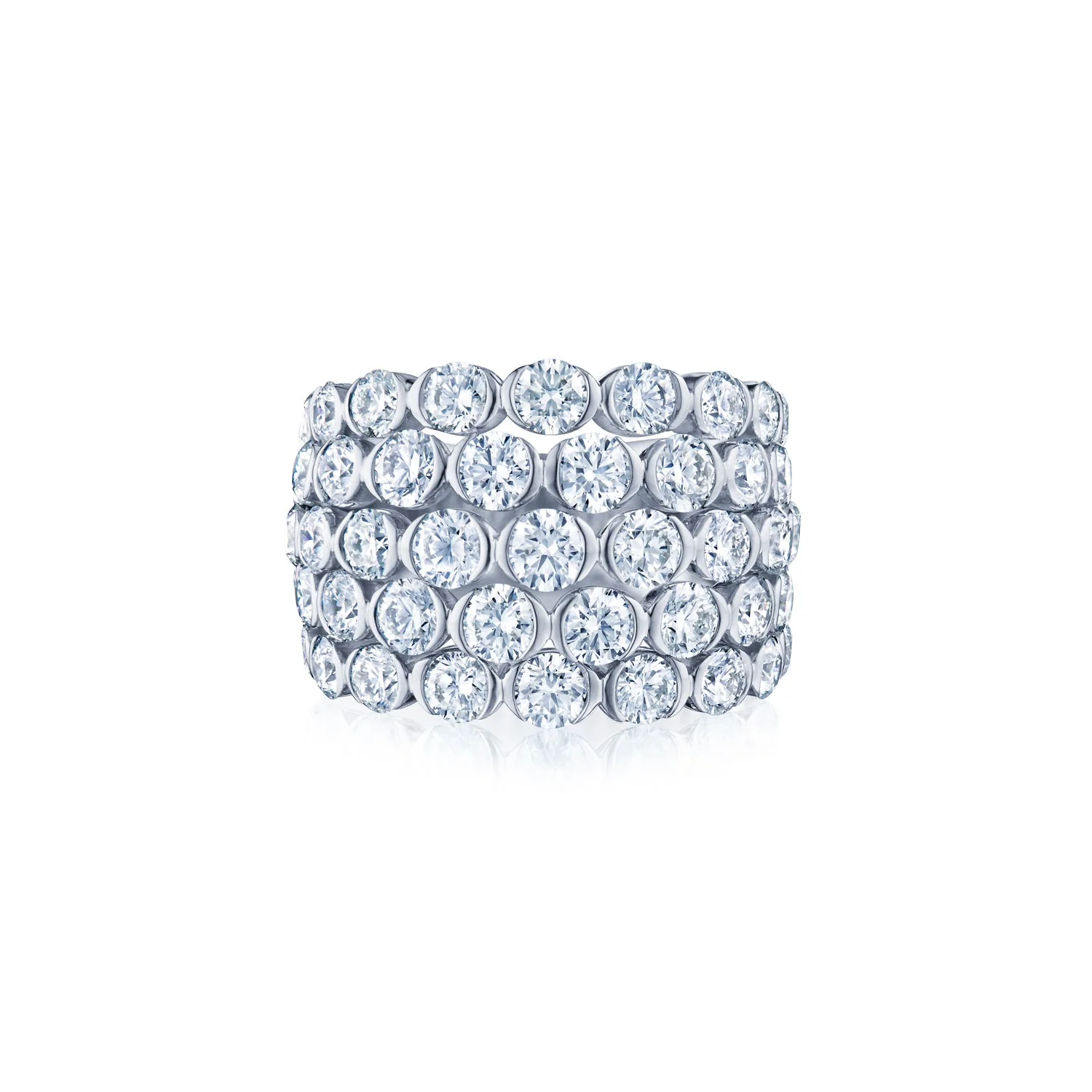 Five-Row Ring Diamond Cocktail Ring