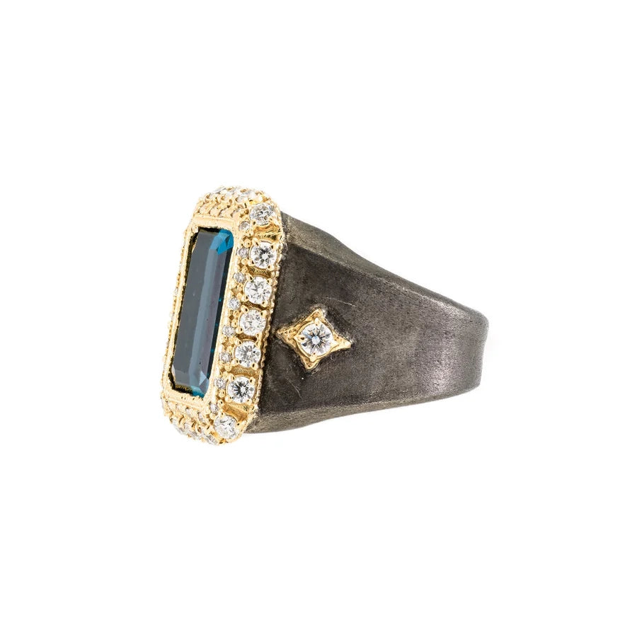 Gold & Sterling Silver London Blue Topaz Ring - Image 2