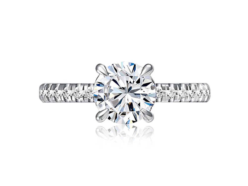 Hidden Halo Round Diamond Engagement Ring