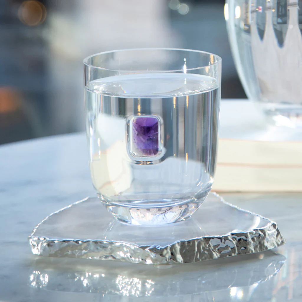 Kivita Coasters, Crystal & Silver, Set of 2 - Image 2