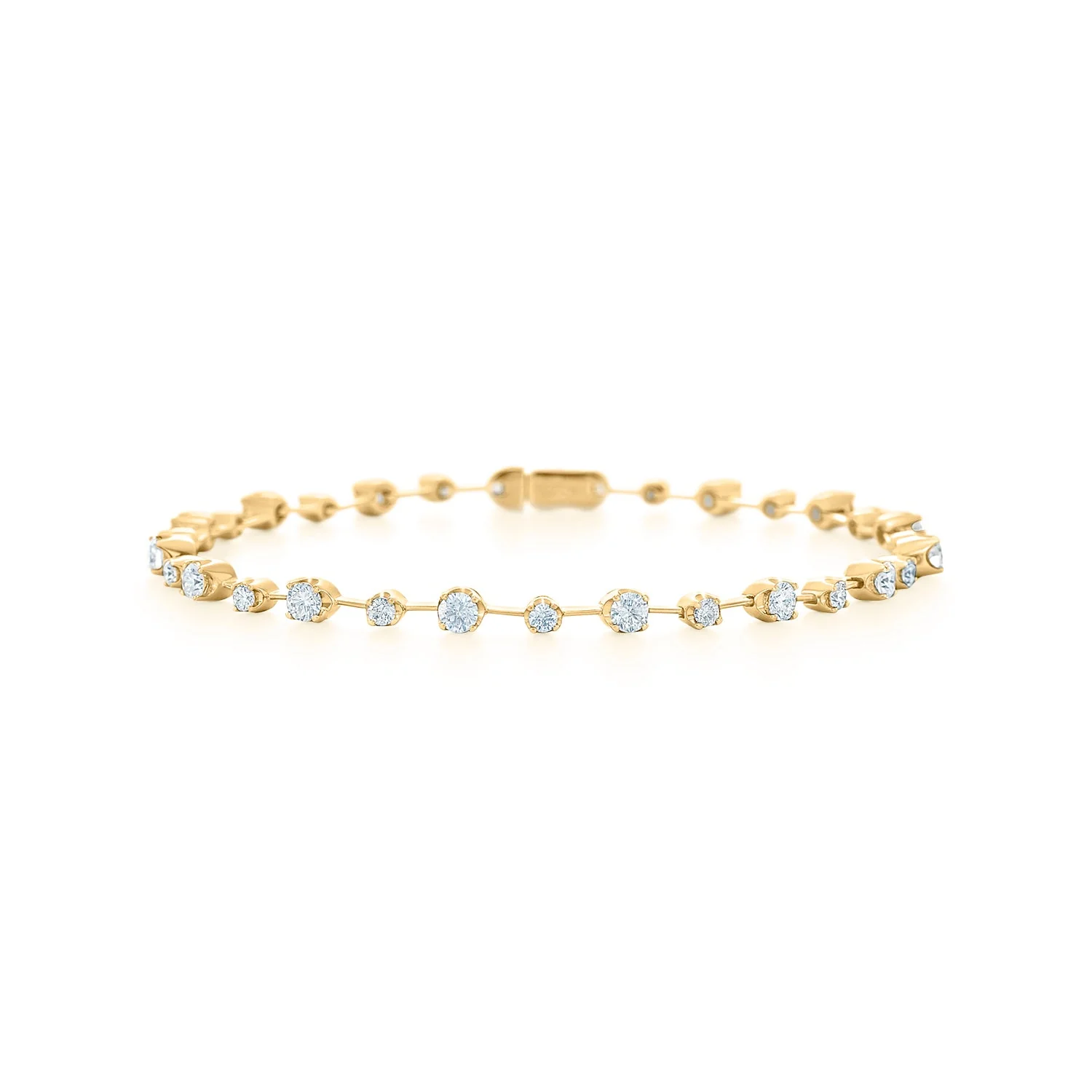 Line Bracelet with Alternating Diamonds