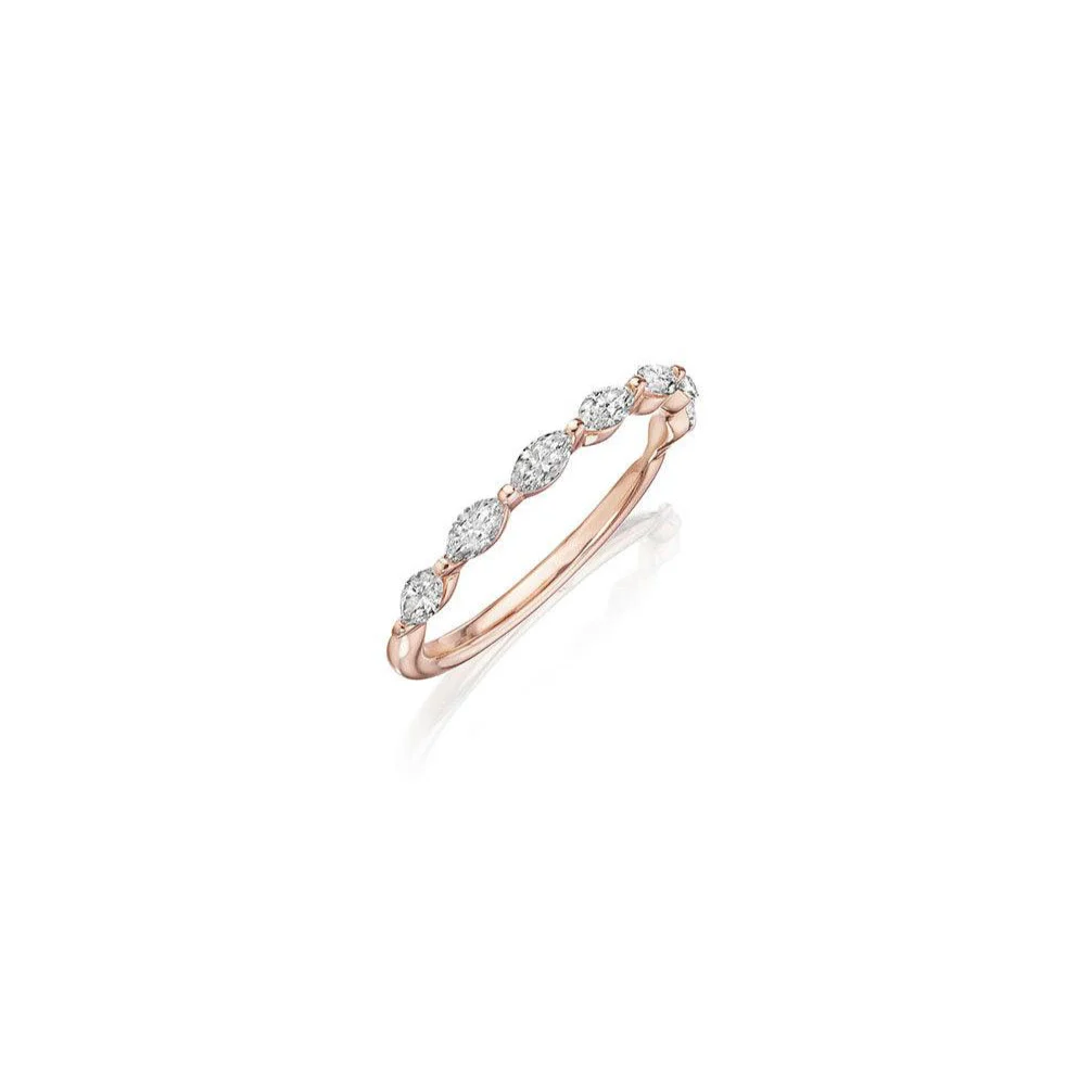 Rose Gold Marquise Diamond Band - Image 2