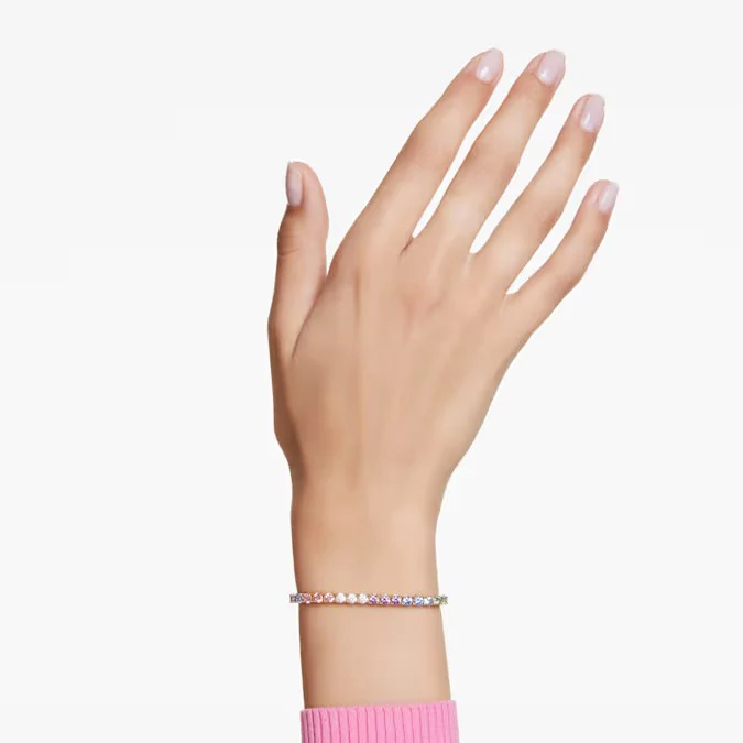 Matrix Tennis Bracelet - Rainbow-Colored Stones - Image 2