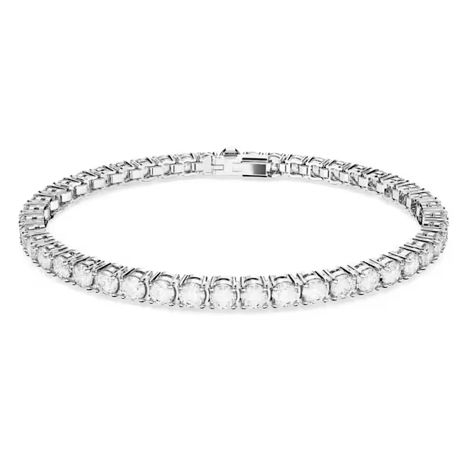 Matrix Tennis Bracelet - Rhodium plated, Zirconia