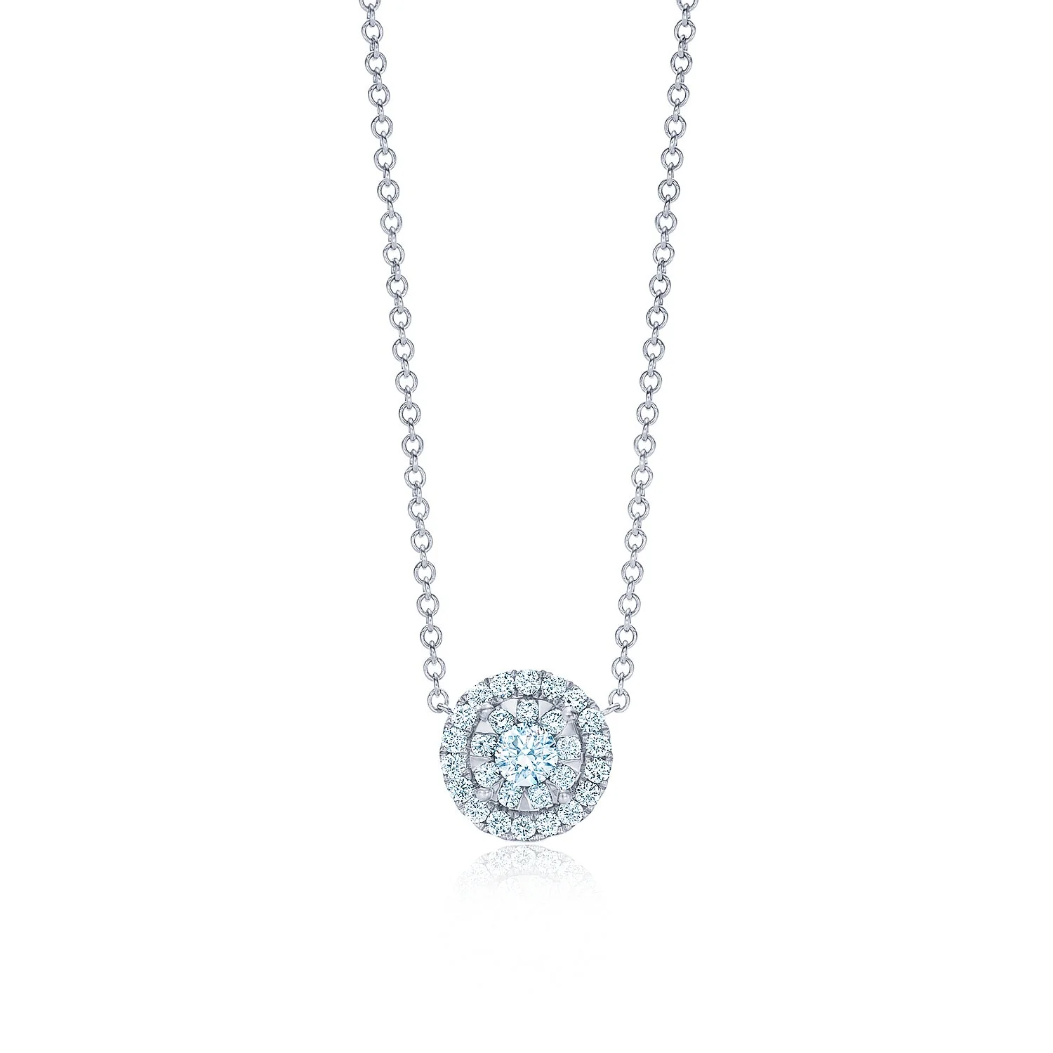 Sunburst Pendant with Diamond Halo