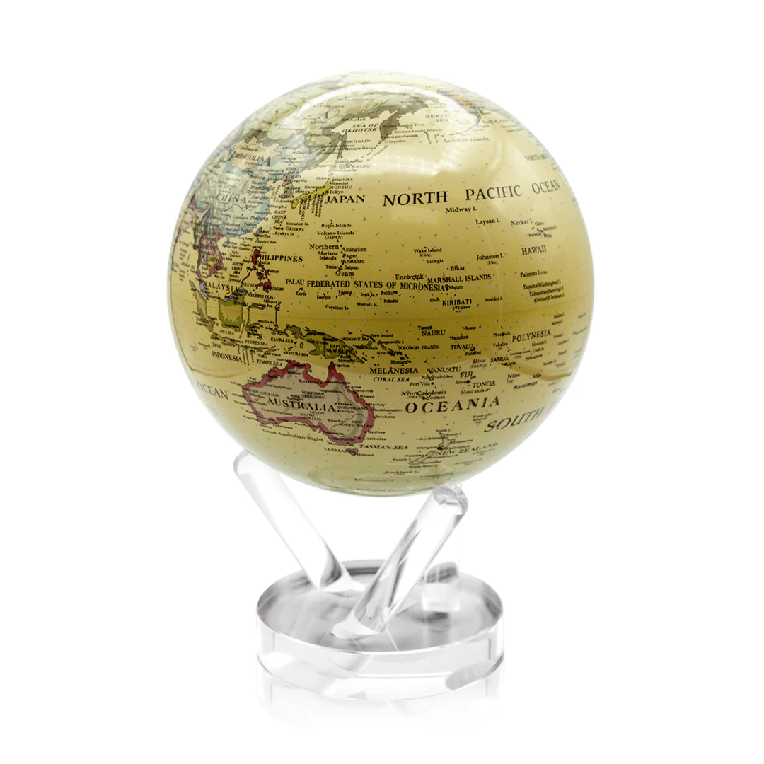 6in Political Map Yellow Mova Globe