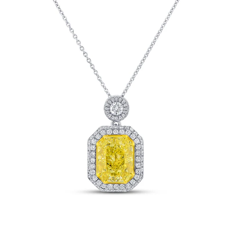 Radiant Yellow Diamond Drop Pendant