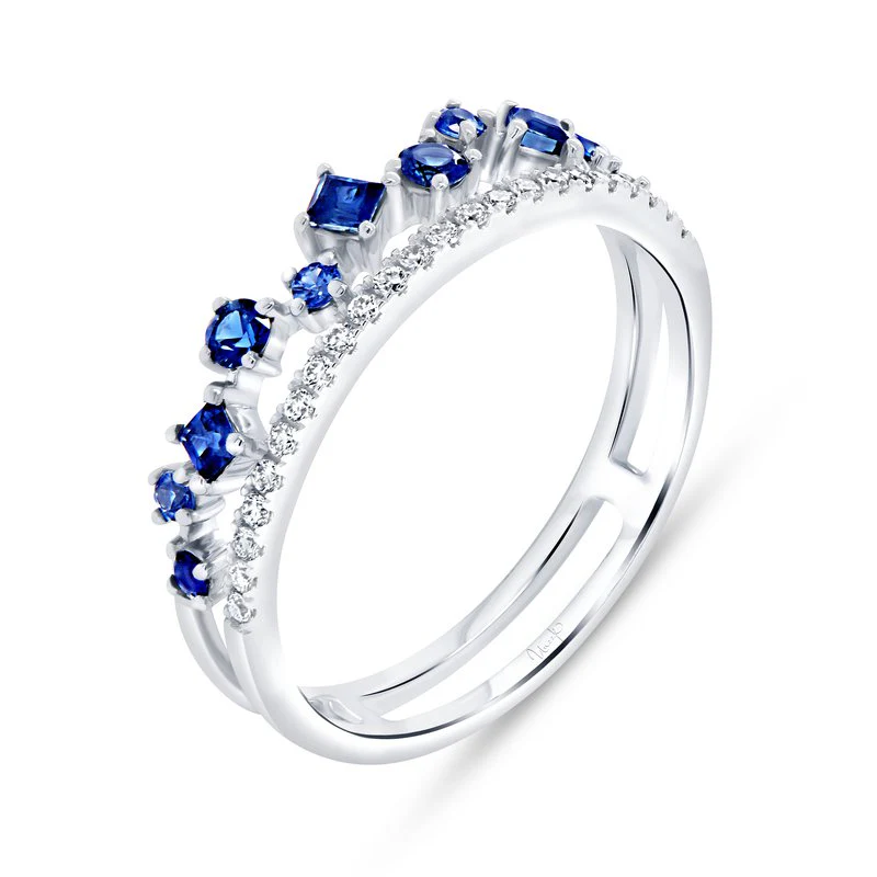 Blue Sapphire and Diamond Fashion Ring