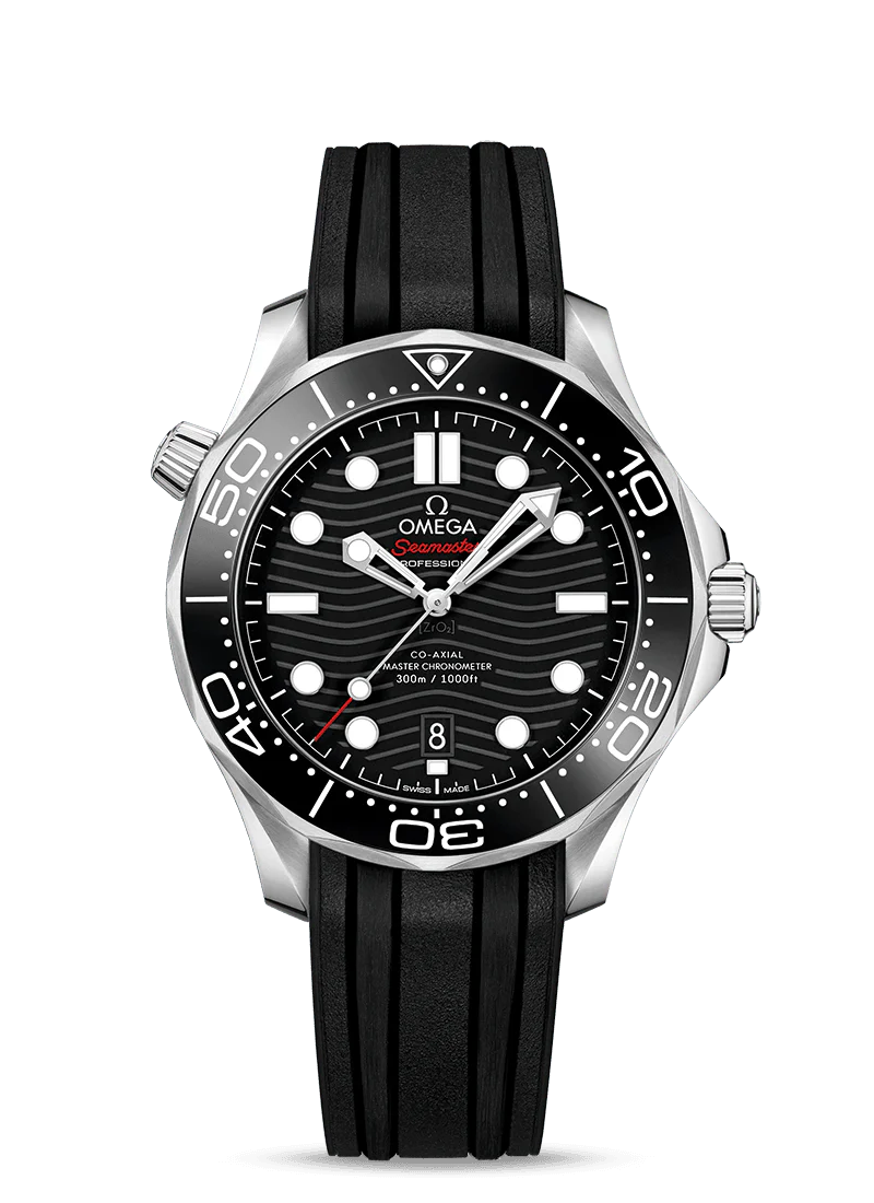 Seamaster Diver 300m Co-Axial Master Chronometer 42 MM, Steel on Black Rubber Strap, Black Dial