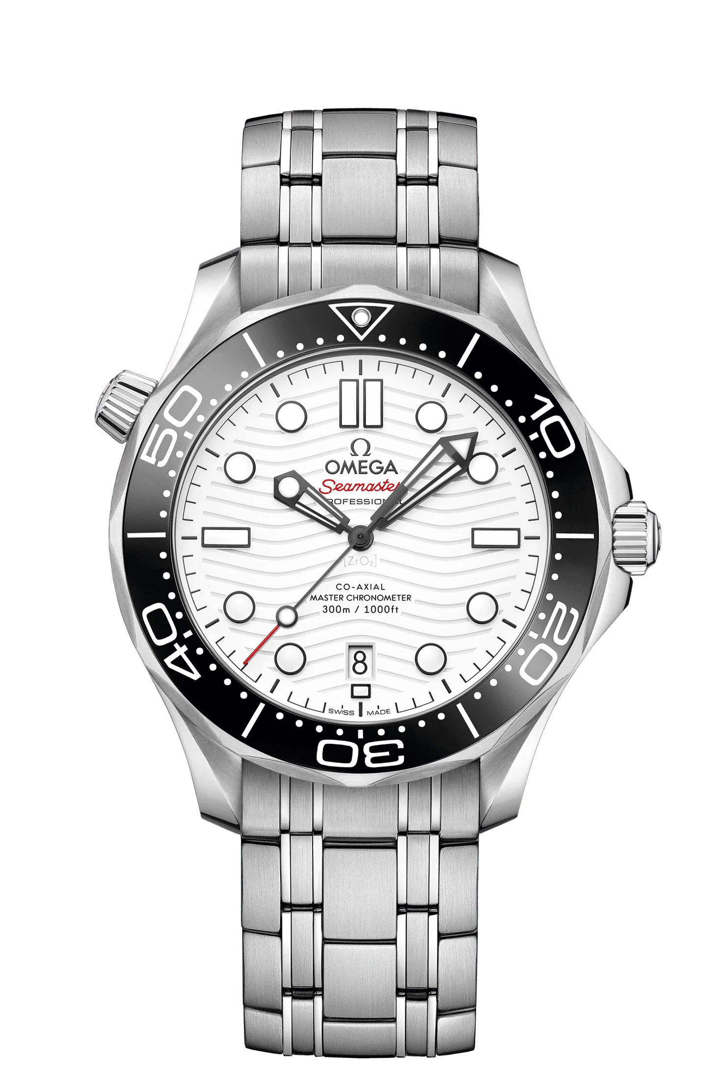 Seamaster Diver 300m Co-Axial Master Chronometer 42 MM, Steel on Steel with White Dial