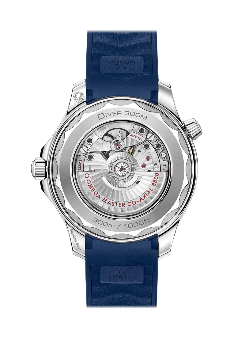 Seamaster Diver 300m Co-Axial Master Chronometer 42 MM, Steel on Blue Rubber Strap, Blue Dial - Image 2