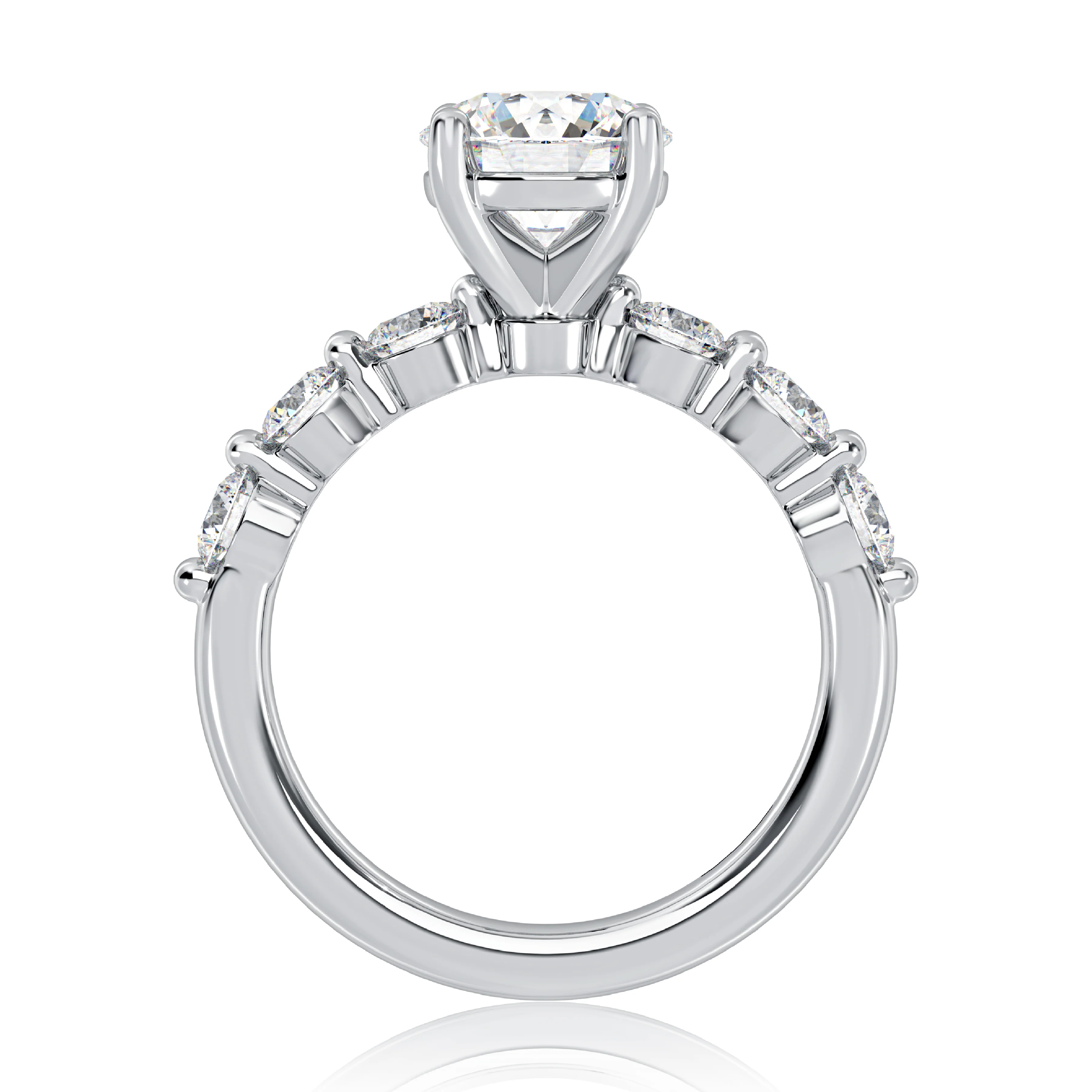 Seven Stone Round Diamond Engagement Ring - Image 2