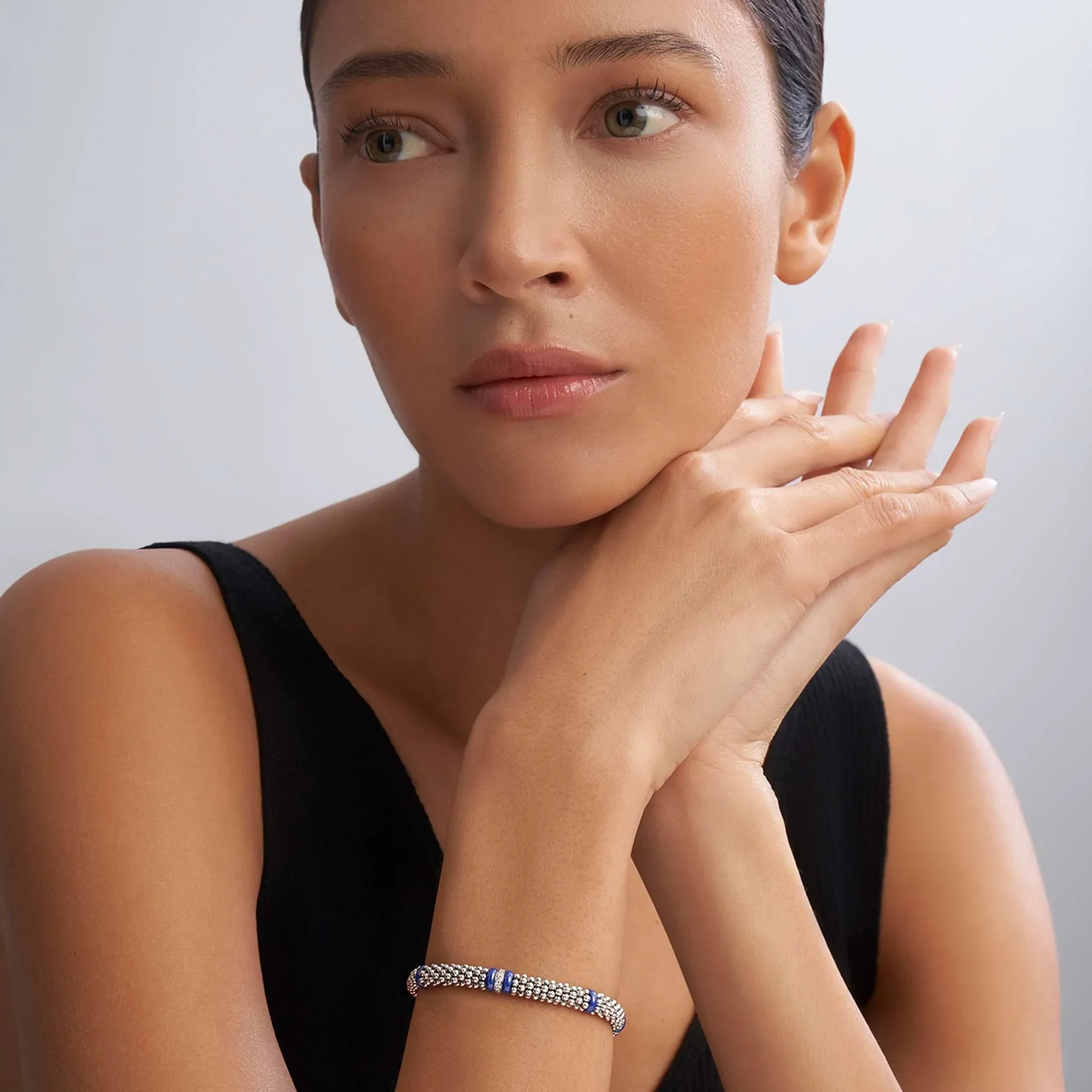 Single Station Diamond Caviar Bracelet | 6mm - Image 2