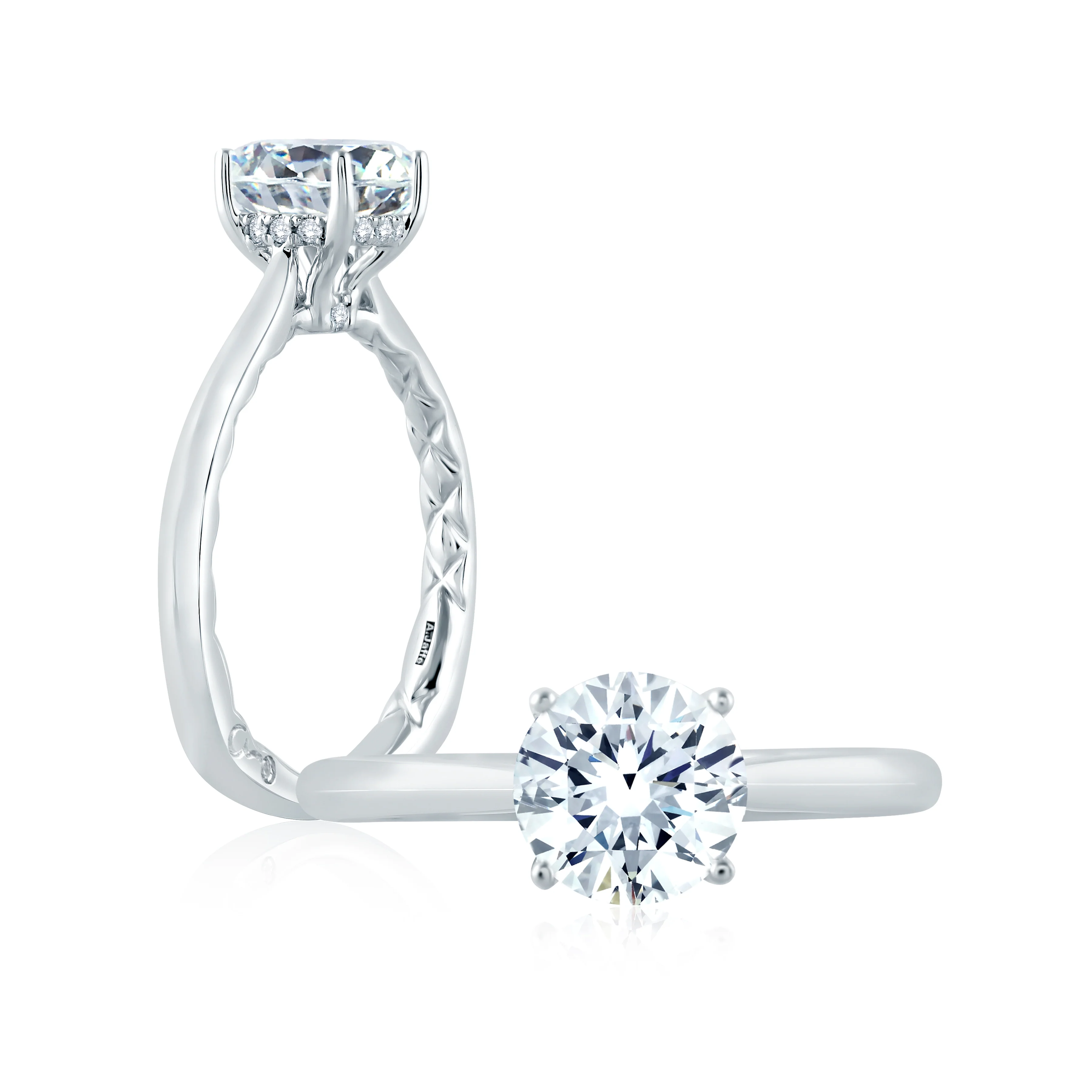 Solitaire Engagement Ring with Peek-a-Boo Diamonds - Image 2