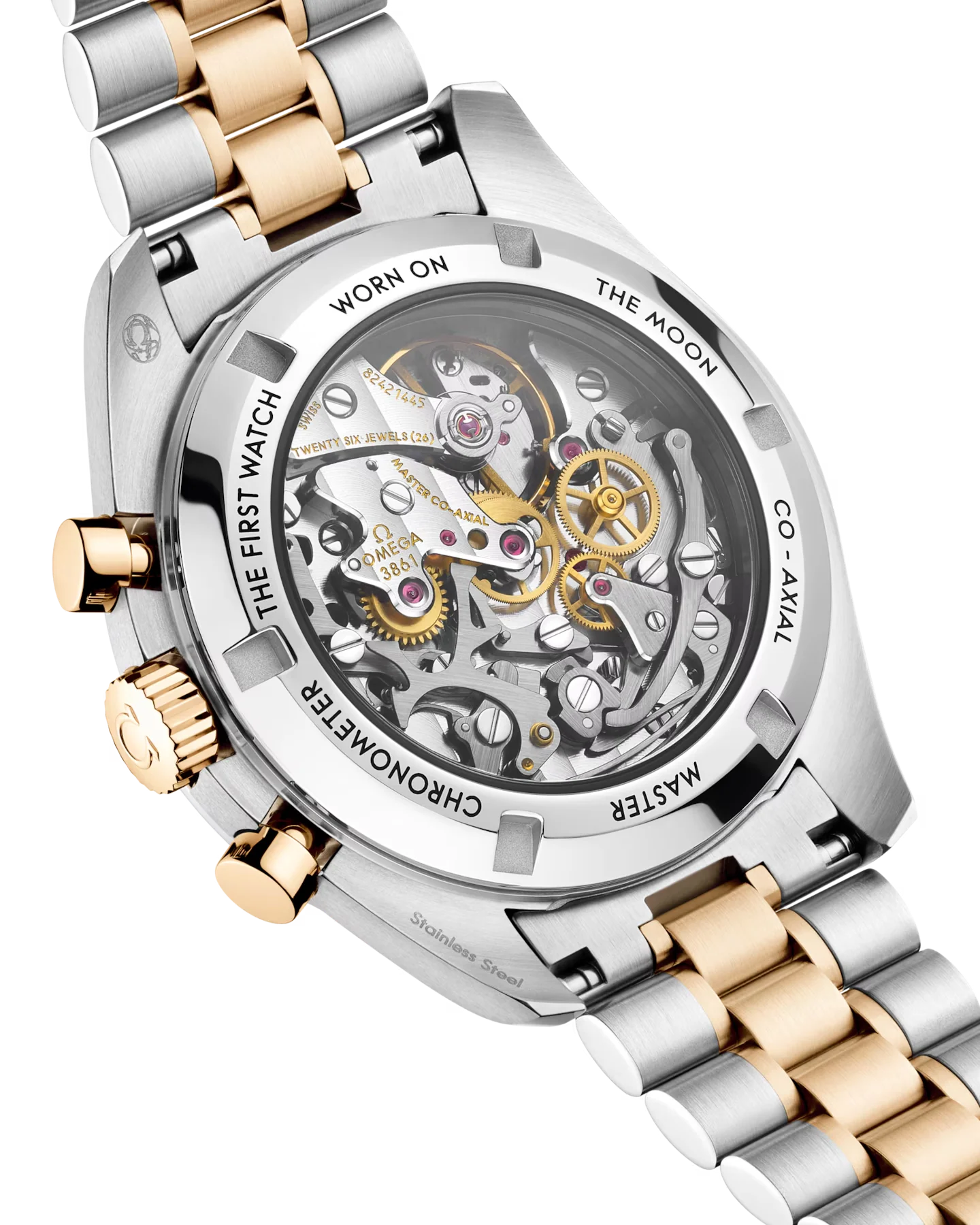 Speedmaster Moonwatch Professional Co-Axial Master Chronometer Chronograph 42MM, Steel ‑ Moonshine™ Gold on Steel, Silver Dial - Image 2