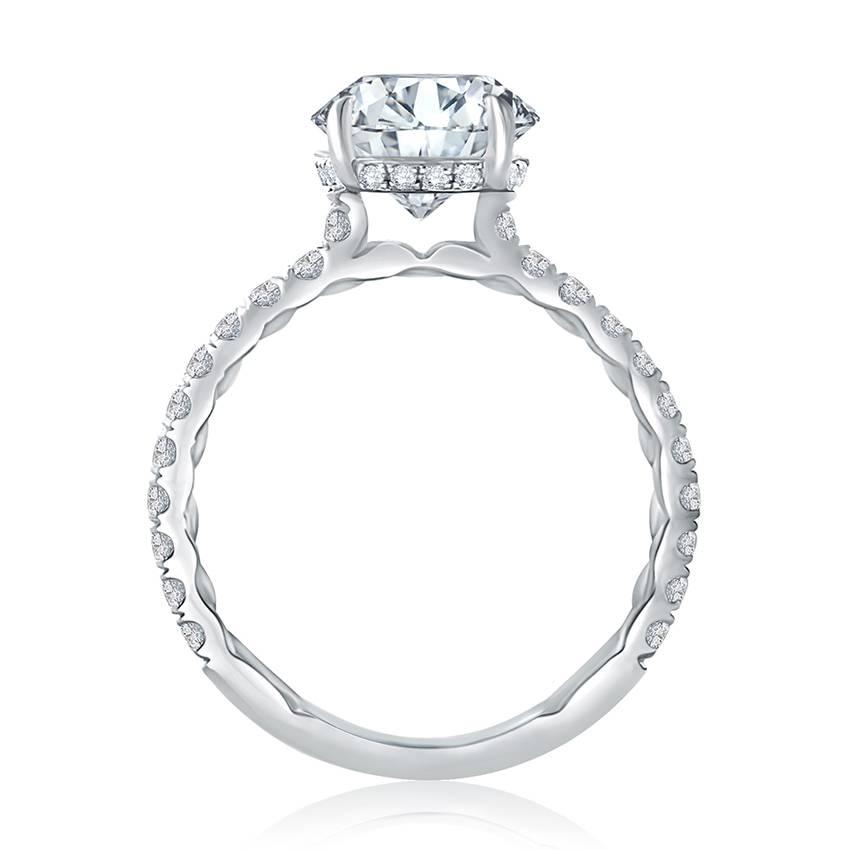 Statement Round Quilted Engagement Ring - Image 2