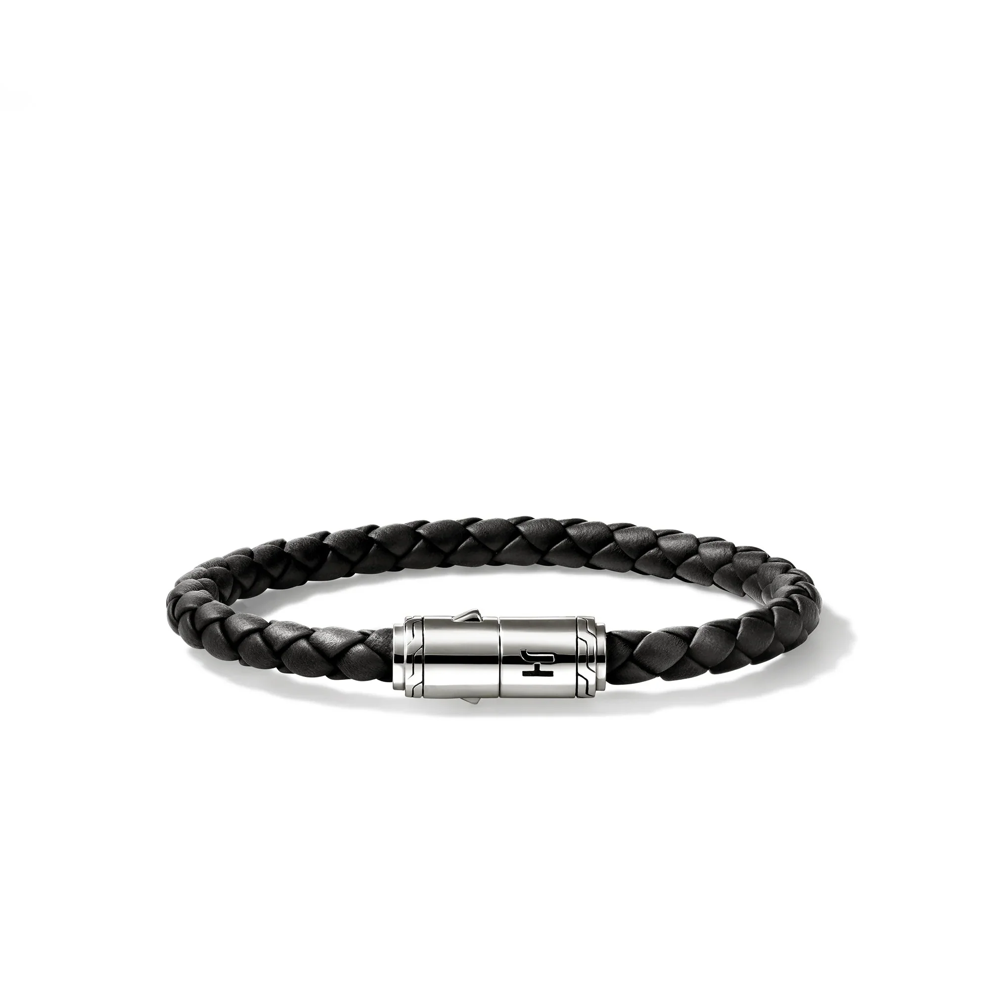 Sterling Silver & Black Leather Cord Bracelet