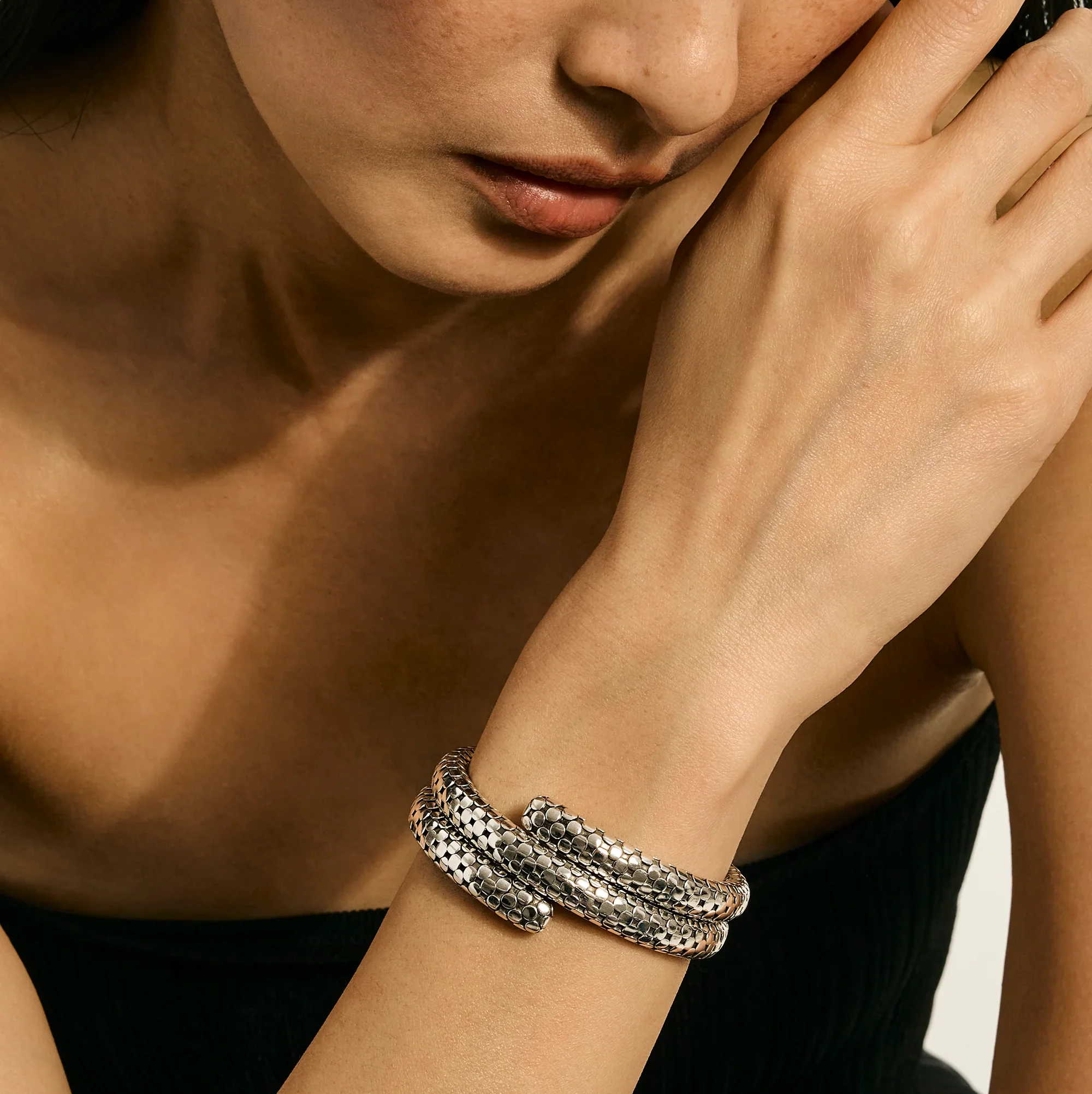 Sterling Silver Dot Coil Bracelet - Image 2