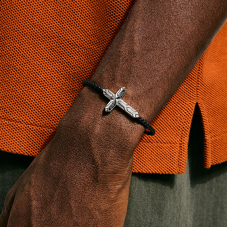 Sterling Silver Icon Cross Bracelet - Image 3