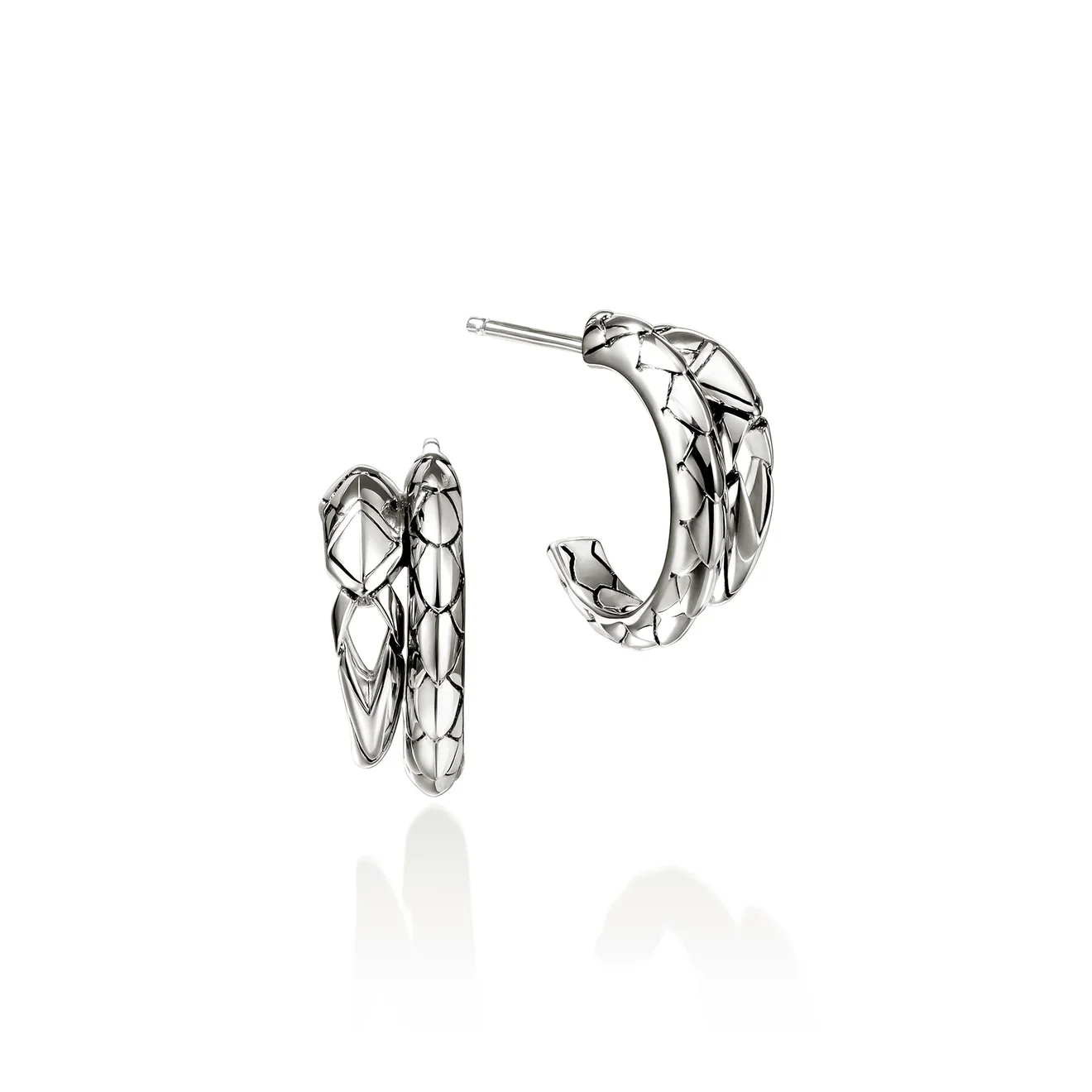 Sterling Silver Naga Hoop Earrings