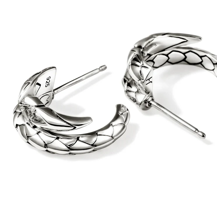 Sterling Silver Naga Hoop Earrings - Image 2
