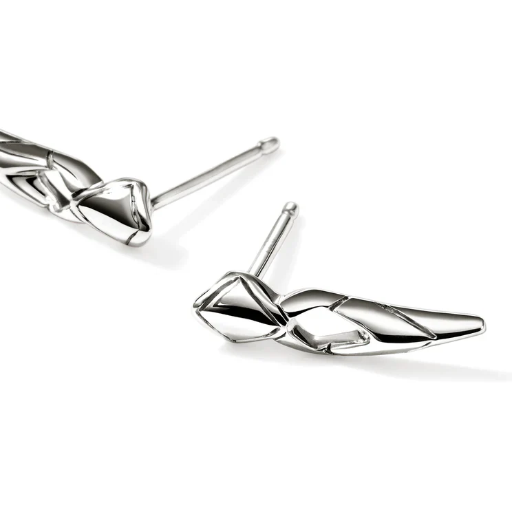 Sterling Silver Naga Stud Earrings - Image 2