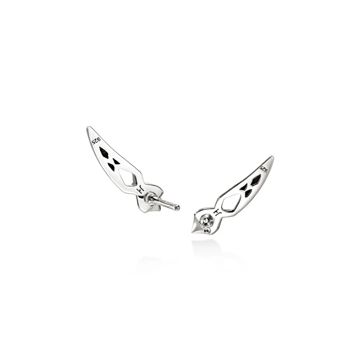 Sterling Silver Naga Stud Earrings - Image 3