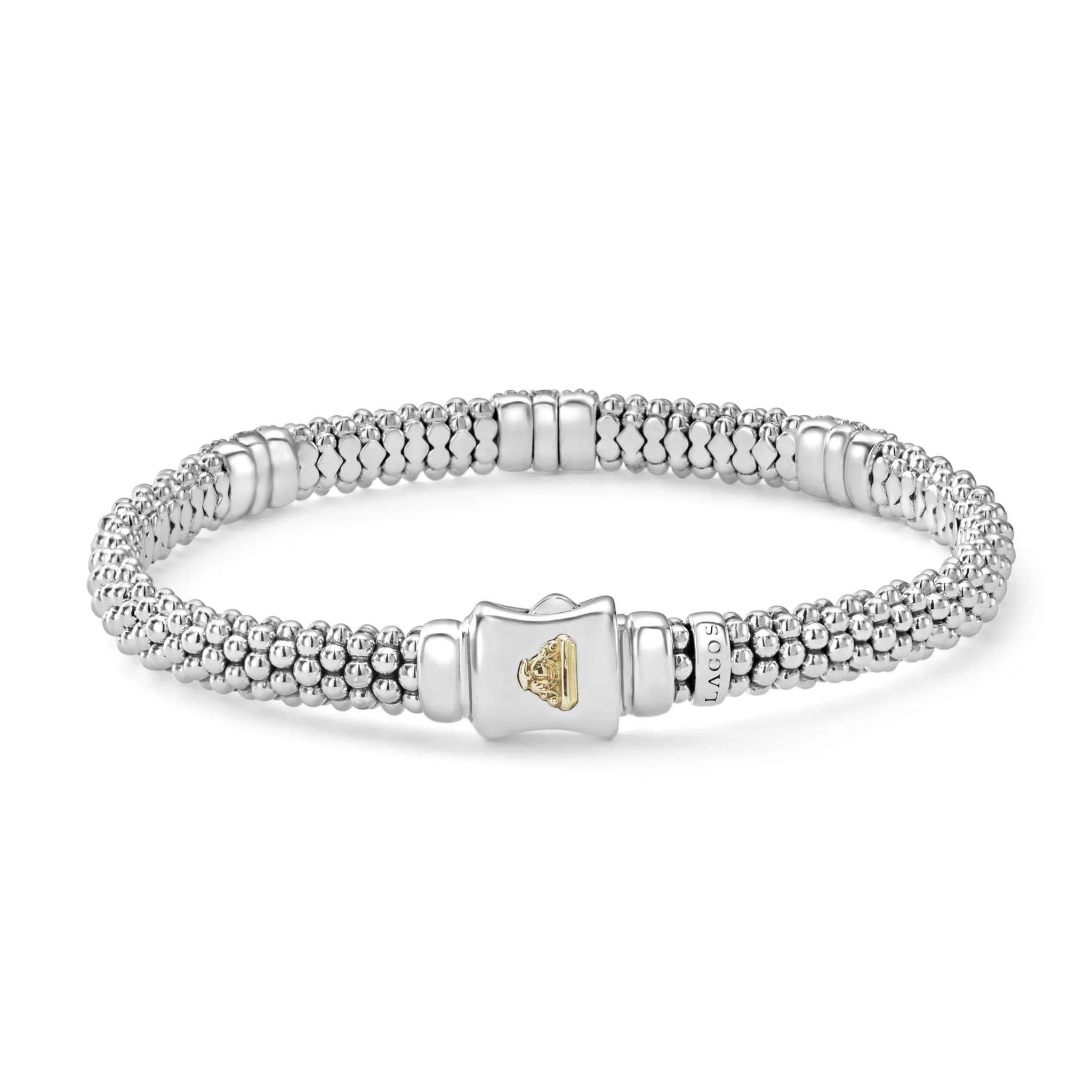 Three Station Diamond Caviar Bracelet | 6mm - Image 3