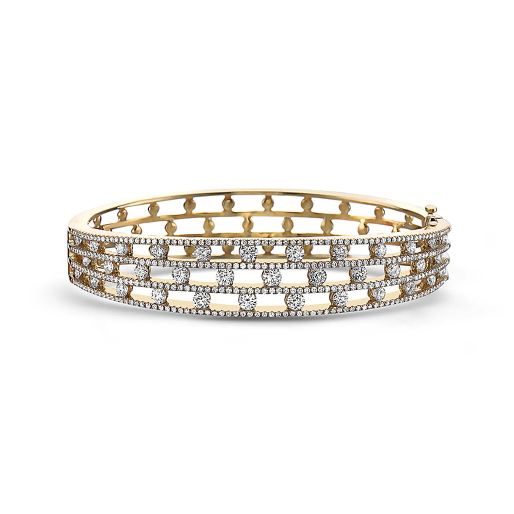Triple Row Floating Diamond Bangle