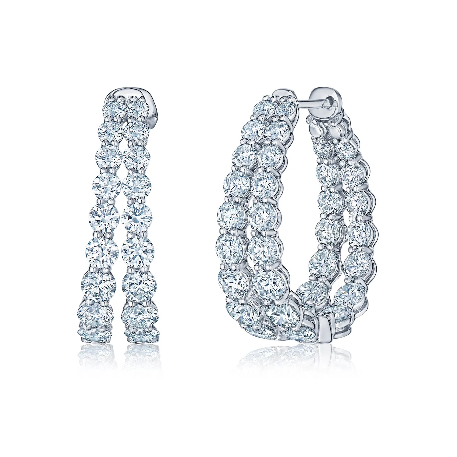 Two Row 5.88ctw Hoop Earrings