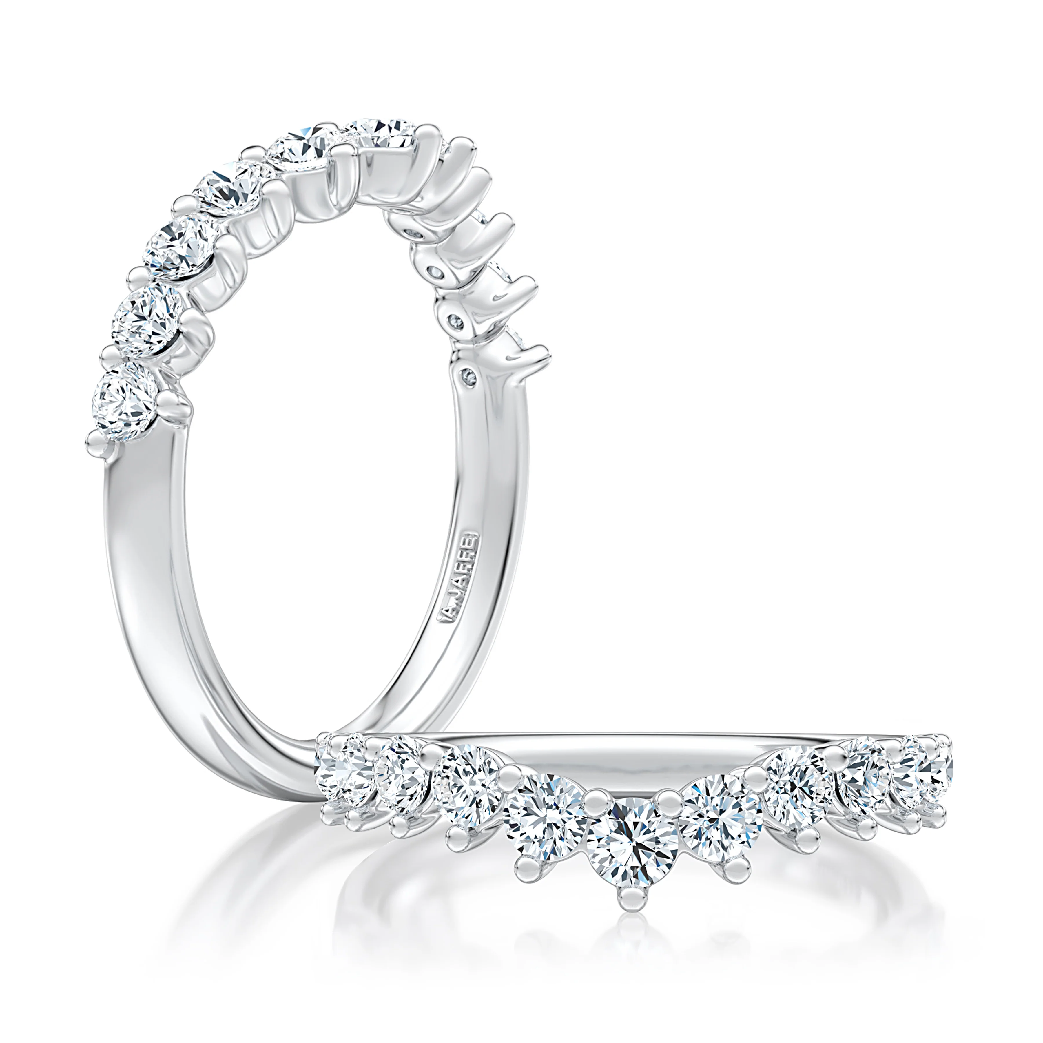 V Curved Diamond Pave Wedding Band - Image 3