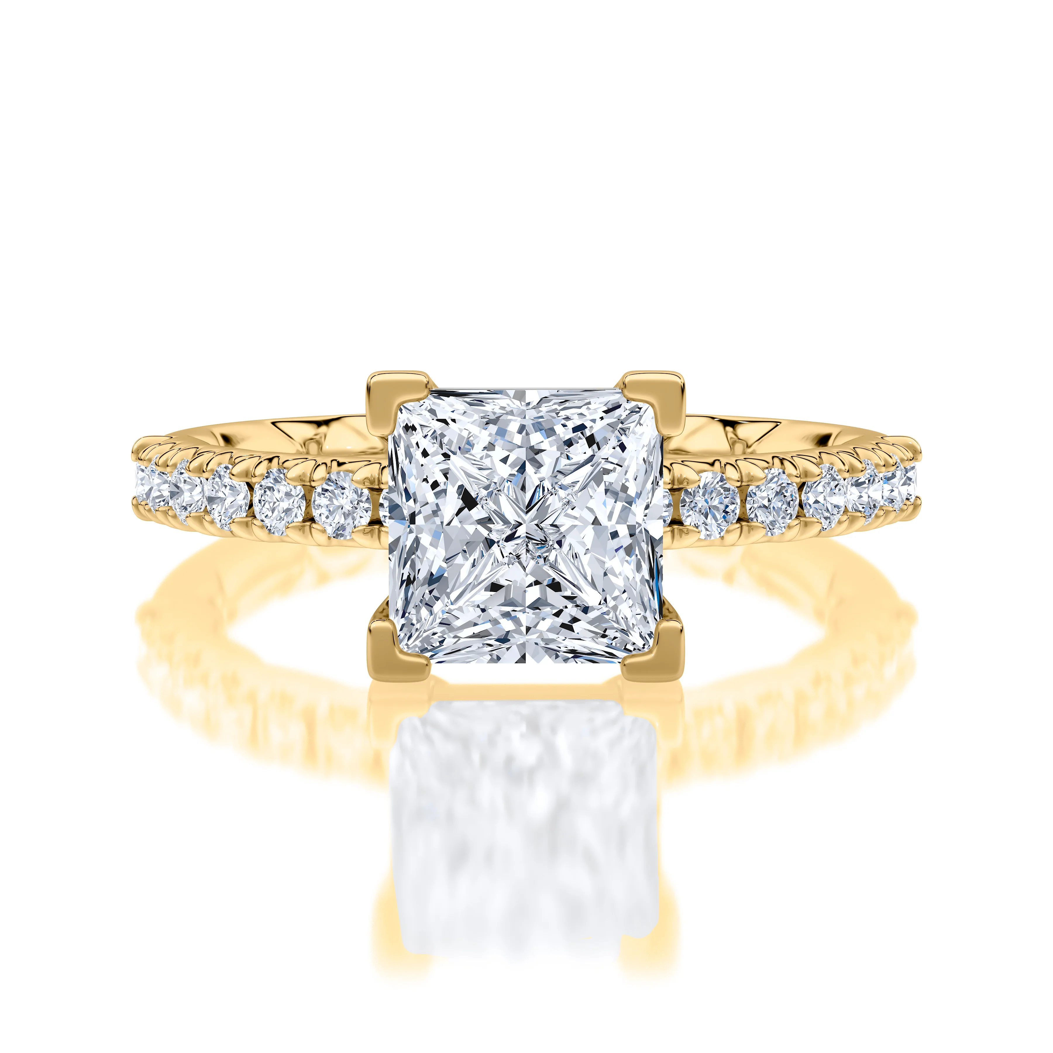V-Tip Prong Princess Cut Diamond Engagement Ring