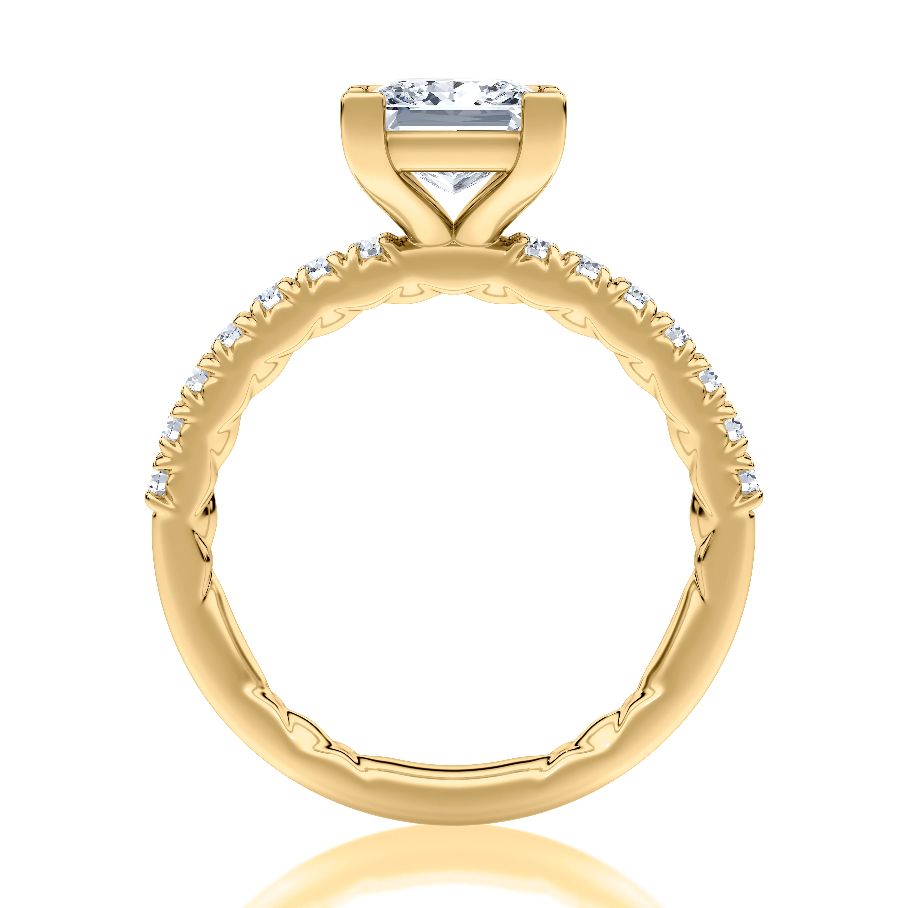 V-Tip Prong Princess Cut Diamond Engagement Ring - Image 2
