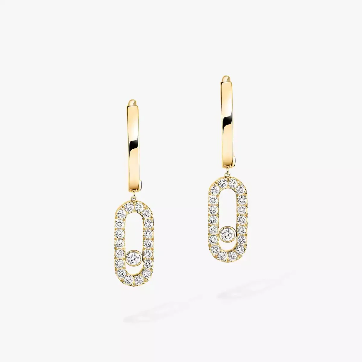 0.19ctw Yellow Gold Diamond Pavé Hoop Earrings