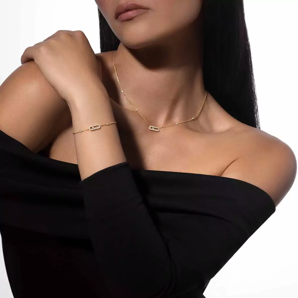 0.20ctw Yellow Gold Diamond Pavé Necklace - Image 3